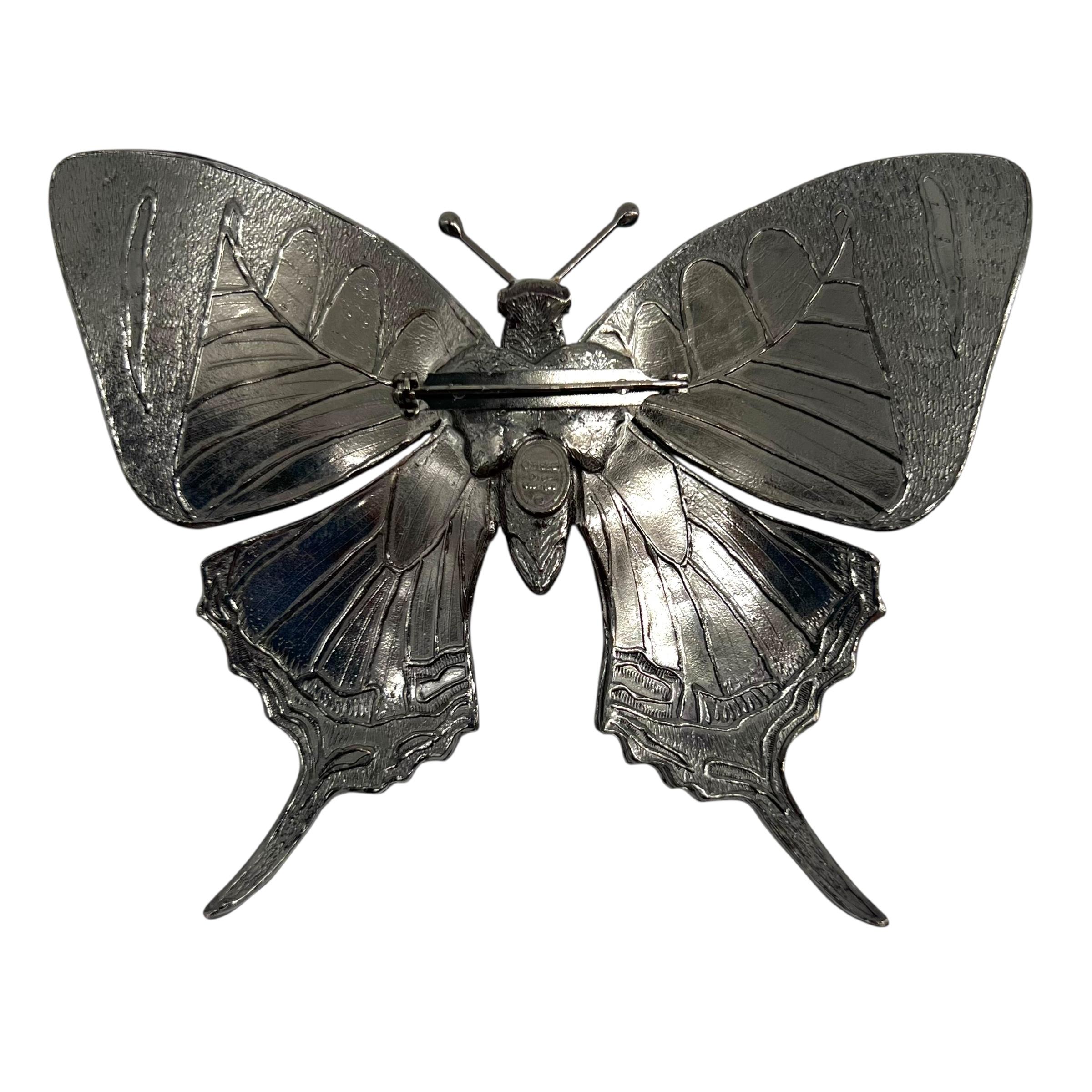 Femenino o masculino Christian Dior by Galliano S/S 2002 Broche de mariposa esmaltada de gran tamaño en venta