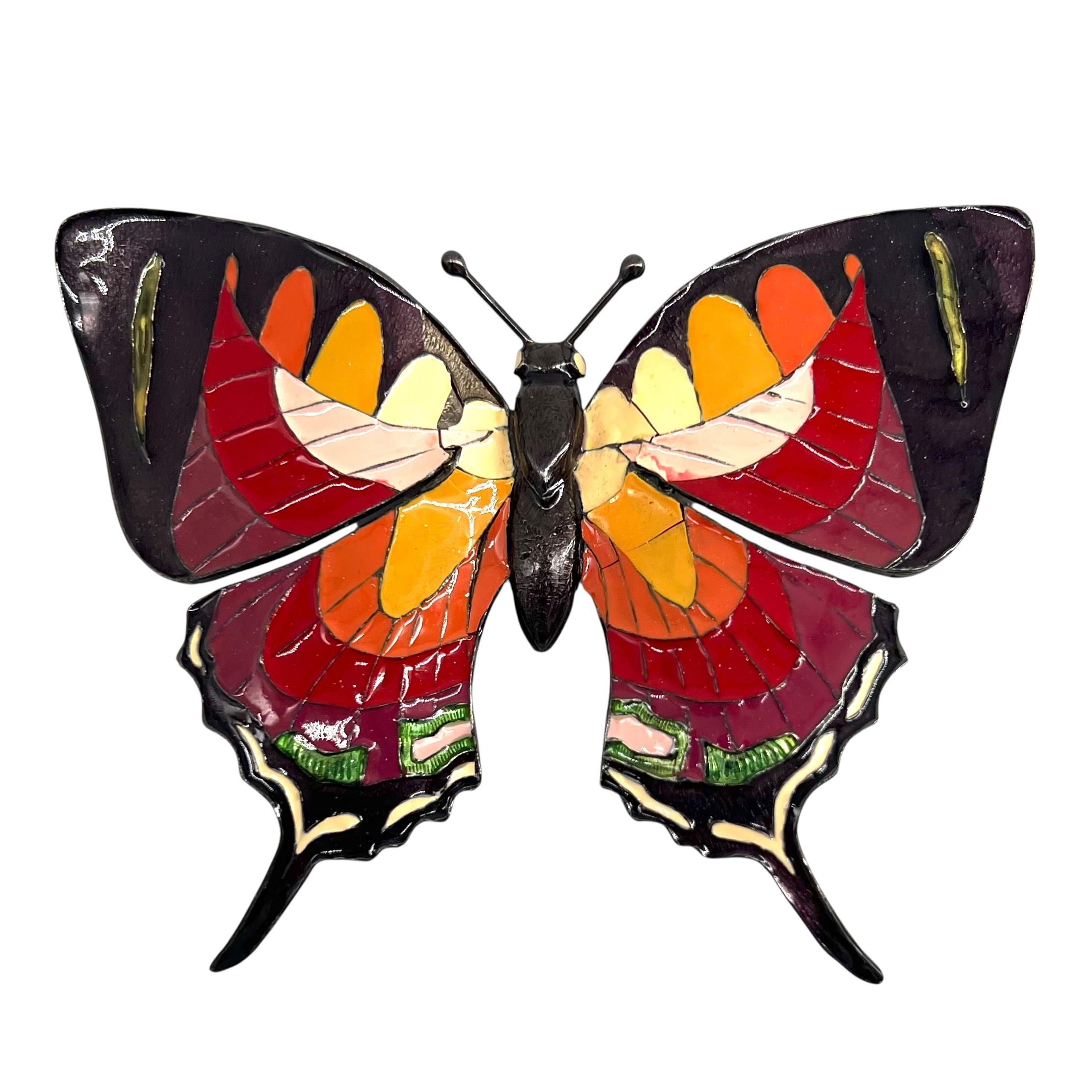 Christian Dior by Galliano S/S 2002 Broche de mariposa esmaltada de gran tamaño en venta 2