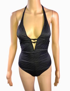 Christian Dior by Galliano S/S 2004 Logo Monogram Bodysuit Swimsuit Swimwear