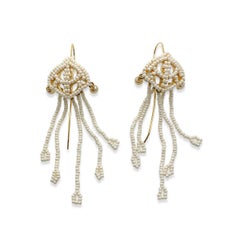 Christian Dior by Galliano Seed Pearl Choker Necklace & Swan Neck Earrings 2000s