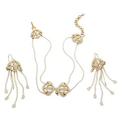 Christian Dior by Galliano Perlenhalskette und Swan-Ohrringe 2000er