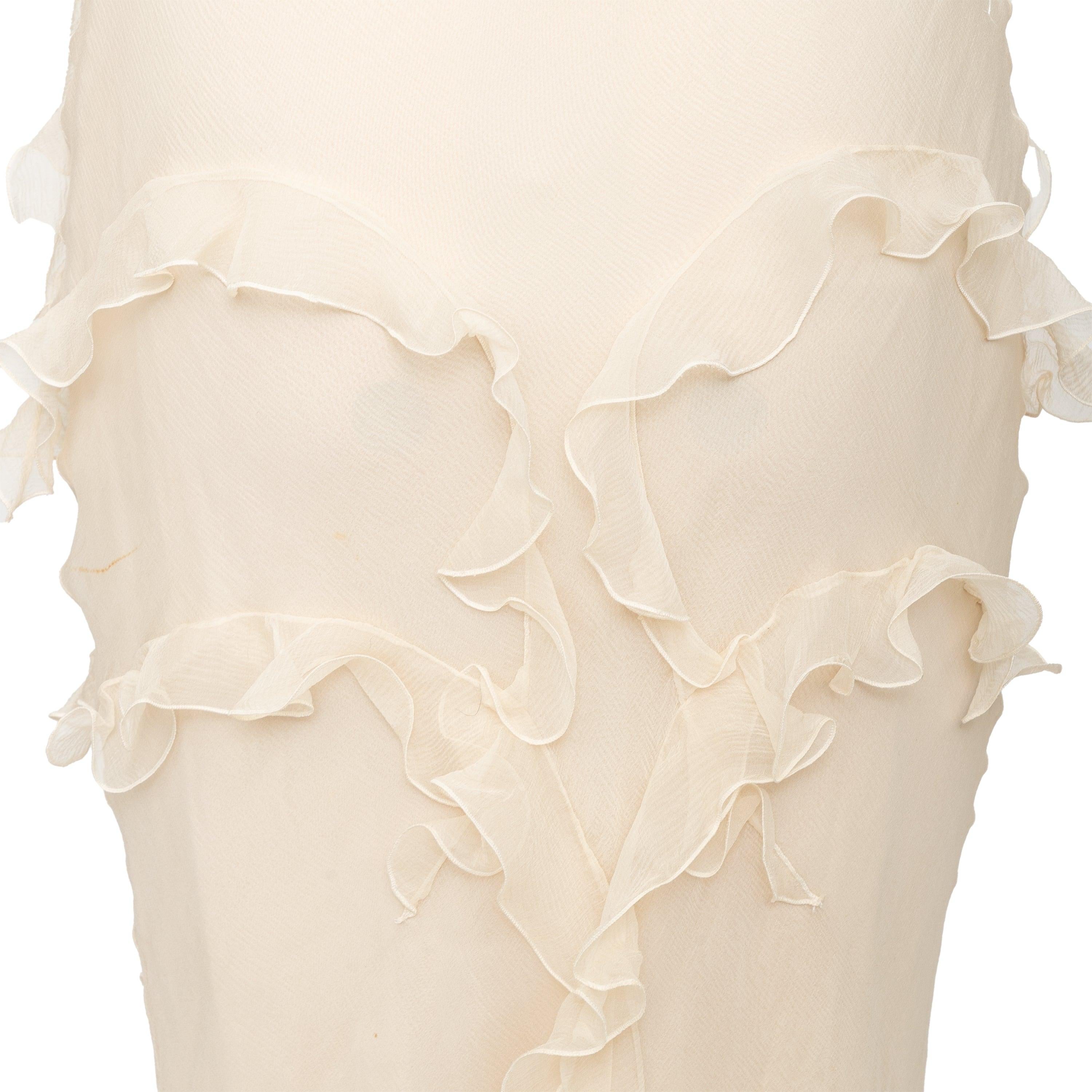 Christian Dior by Galliano - Vestito lungo con volant in seta - Anni '00 1