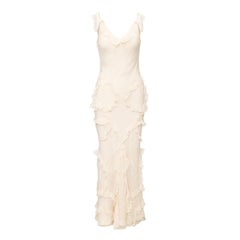 Christian Dior by Galliano - Vestito lungo con volant in seta - Anni '00