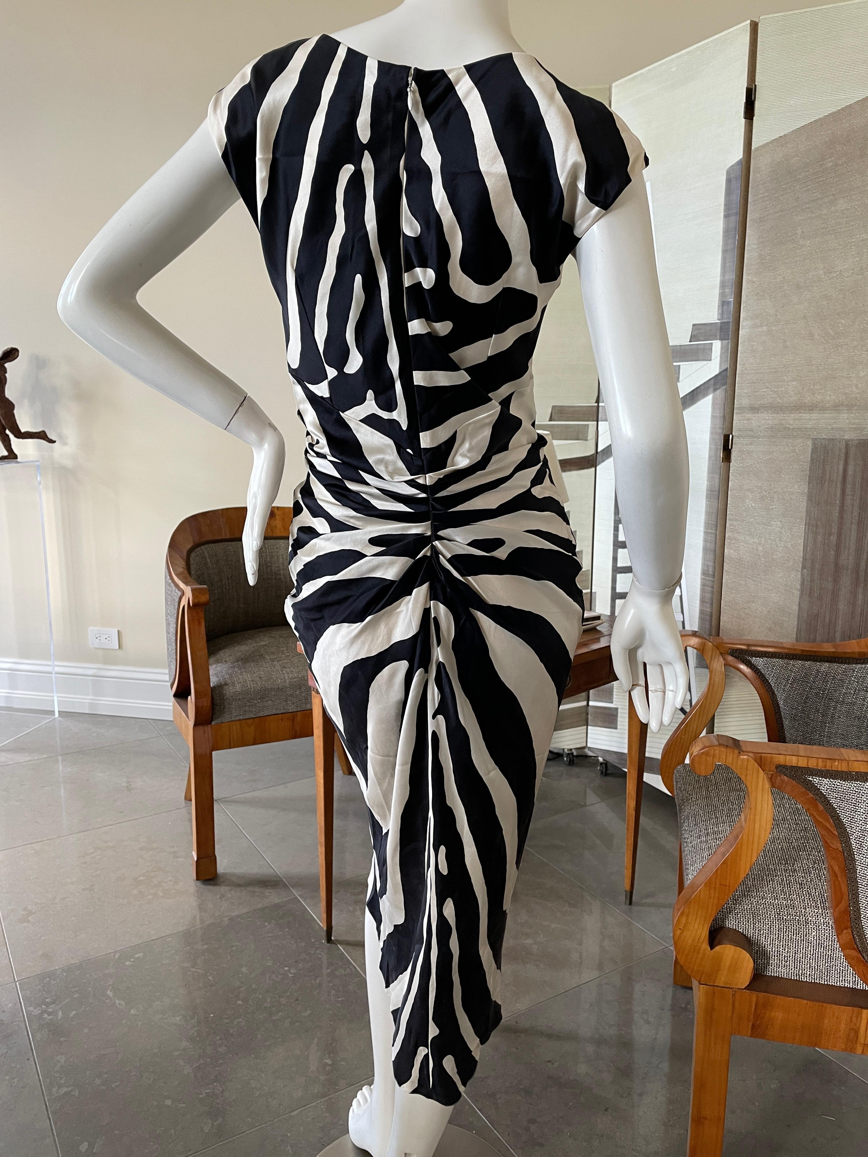 Christian Dior by Galliano SS 2008 Zebra Stripe Silk Cocktail Dress  For Sale 2