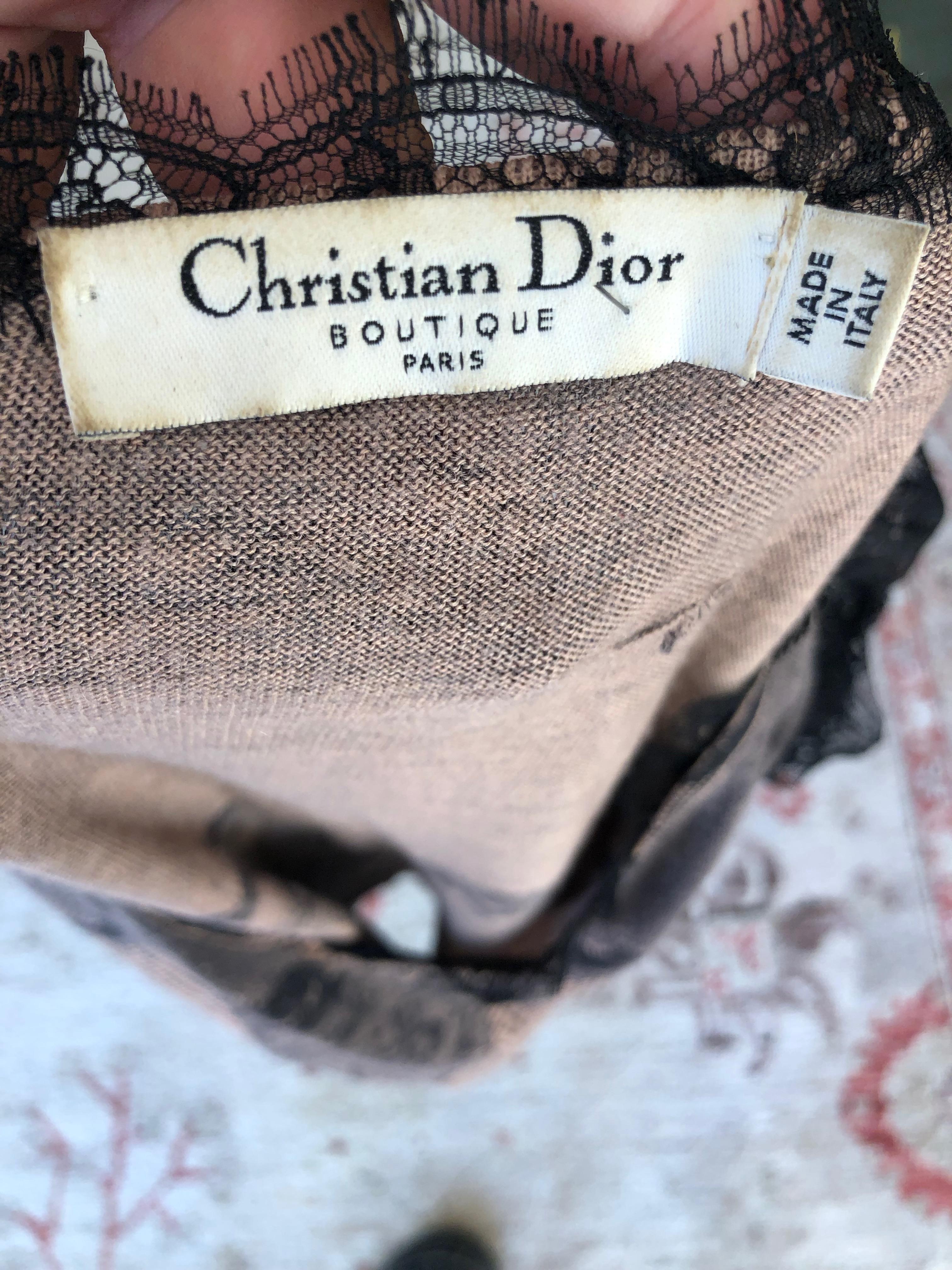 Christian Dior by Gallinao Trompe l' oeil Cashmere / Silk Cap Sleeve Cardigan  For Sale 1