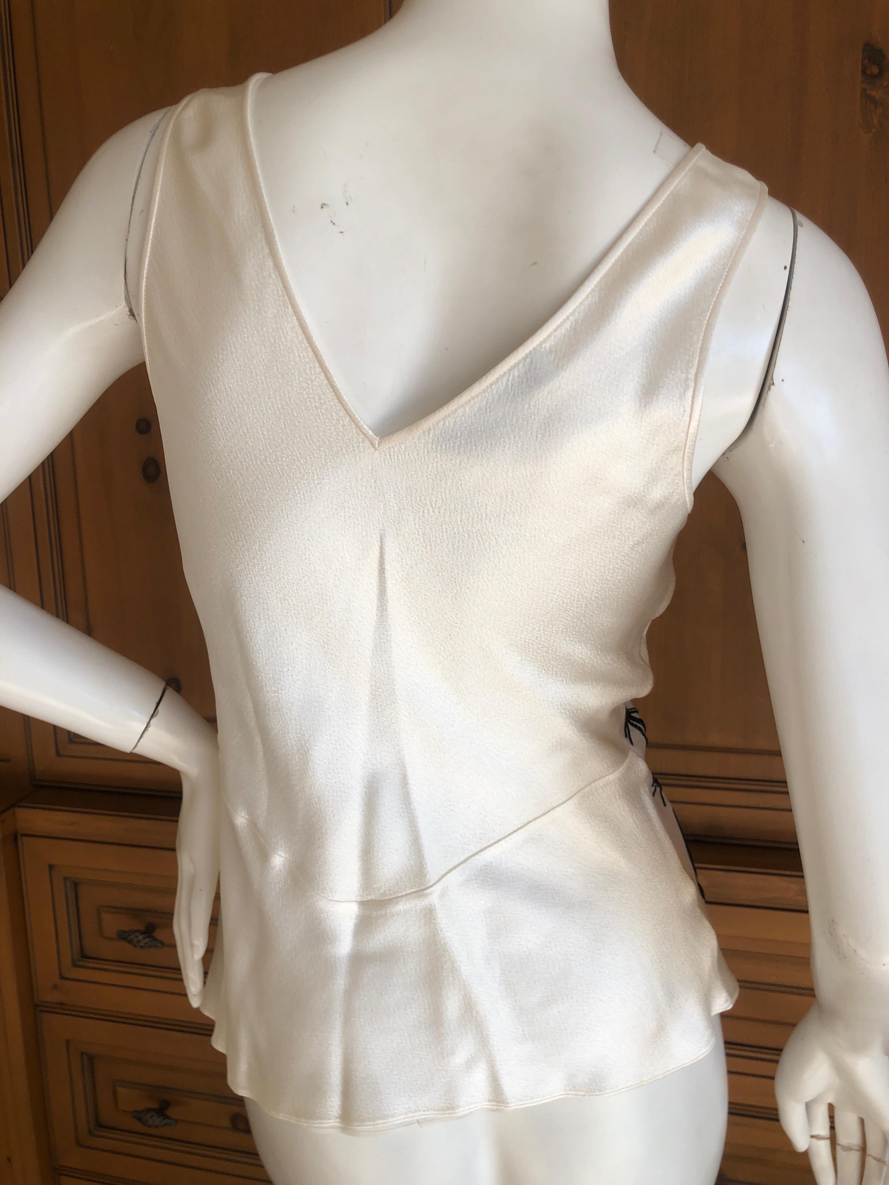 Christian Dior by Gianfranco Ferre '94 Hammered Silk Top w Lesage Floral Beading 4