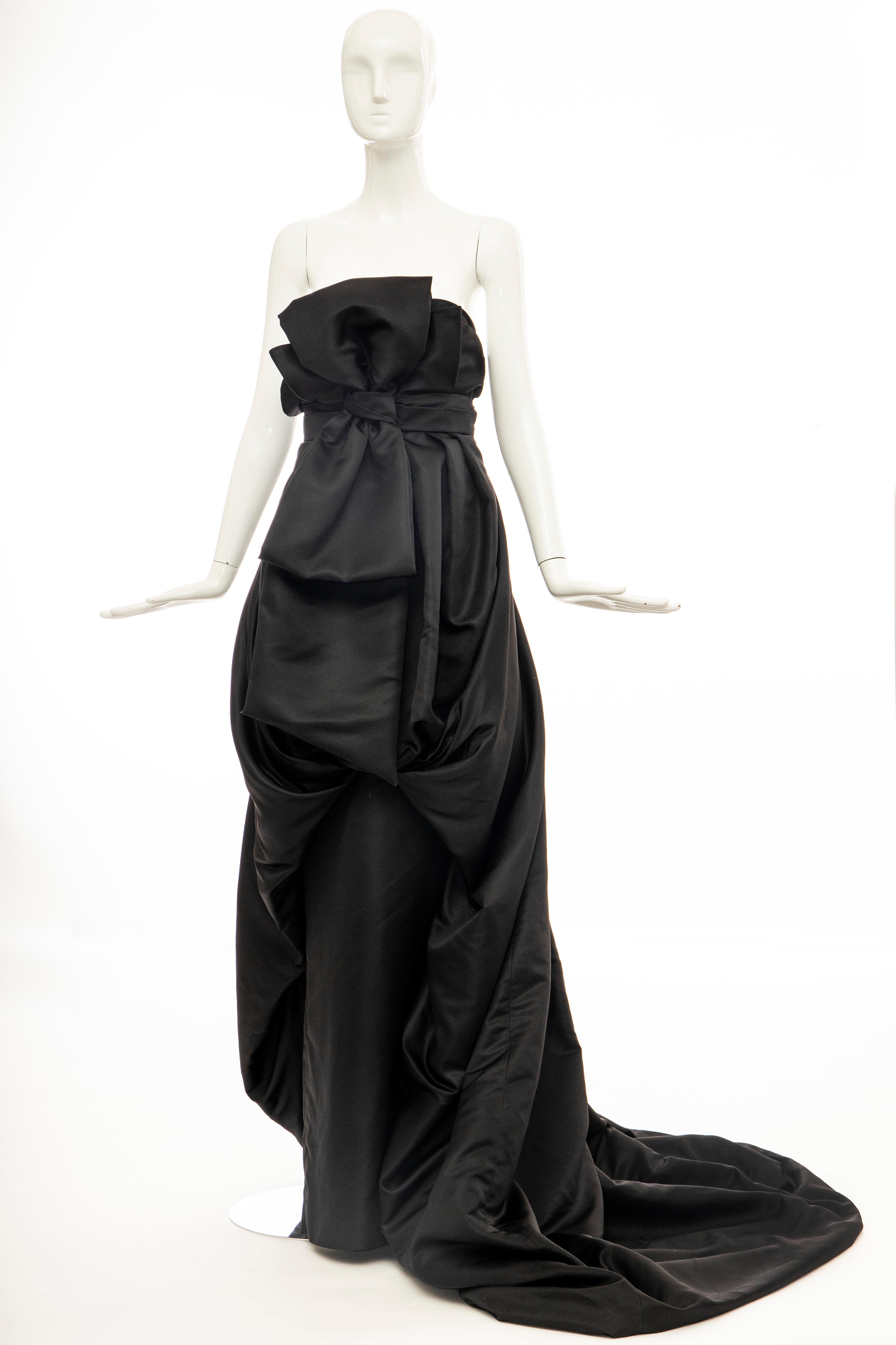 Christian Dior by John Galliano Black Silk Strapless Gown, Fall 2008 For Sale 3
