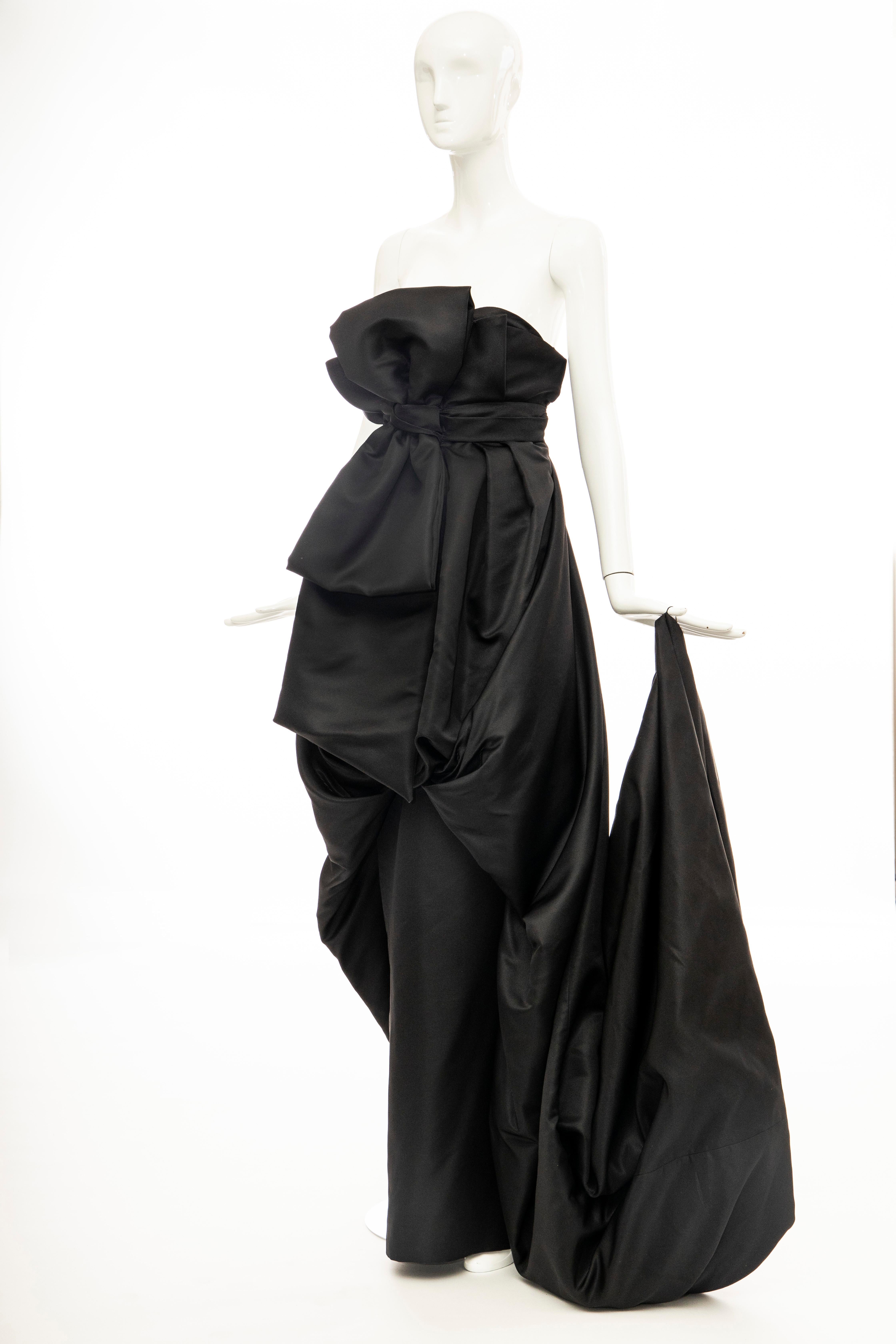 Christian Dior by John Galliano Black Silk Strapless Gown, Fall 2008 For Sale 4