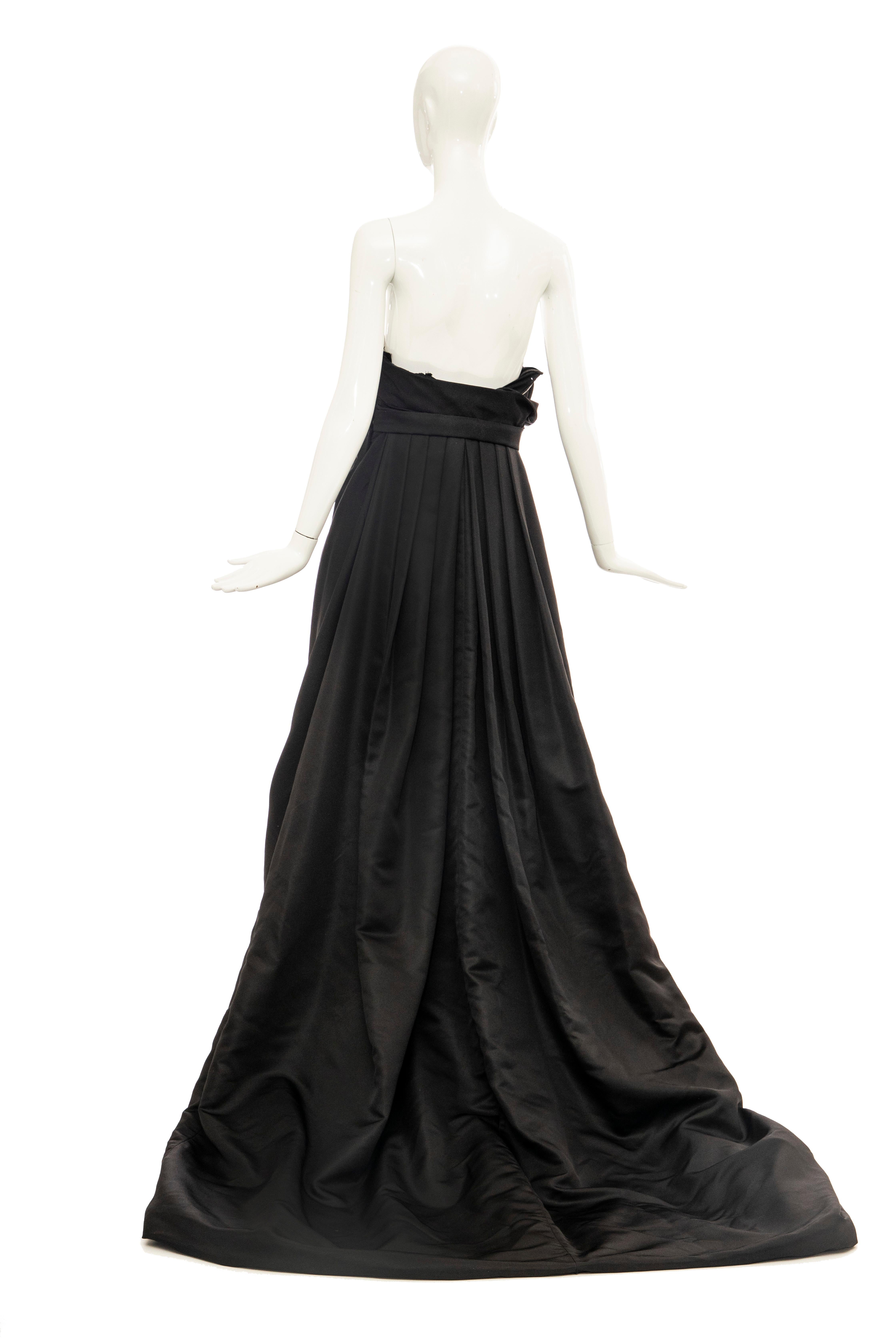 Christian Dior by John Galliano Black Silk Strapless Gown, Fall 2008 For Sale 5