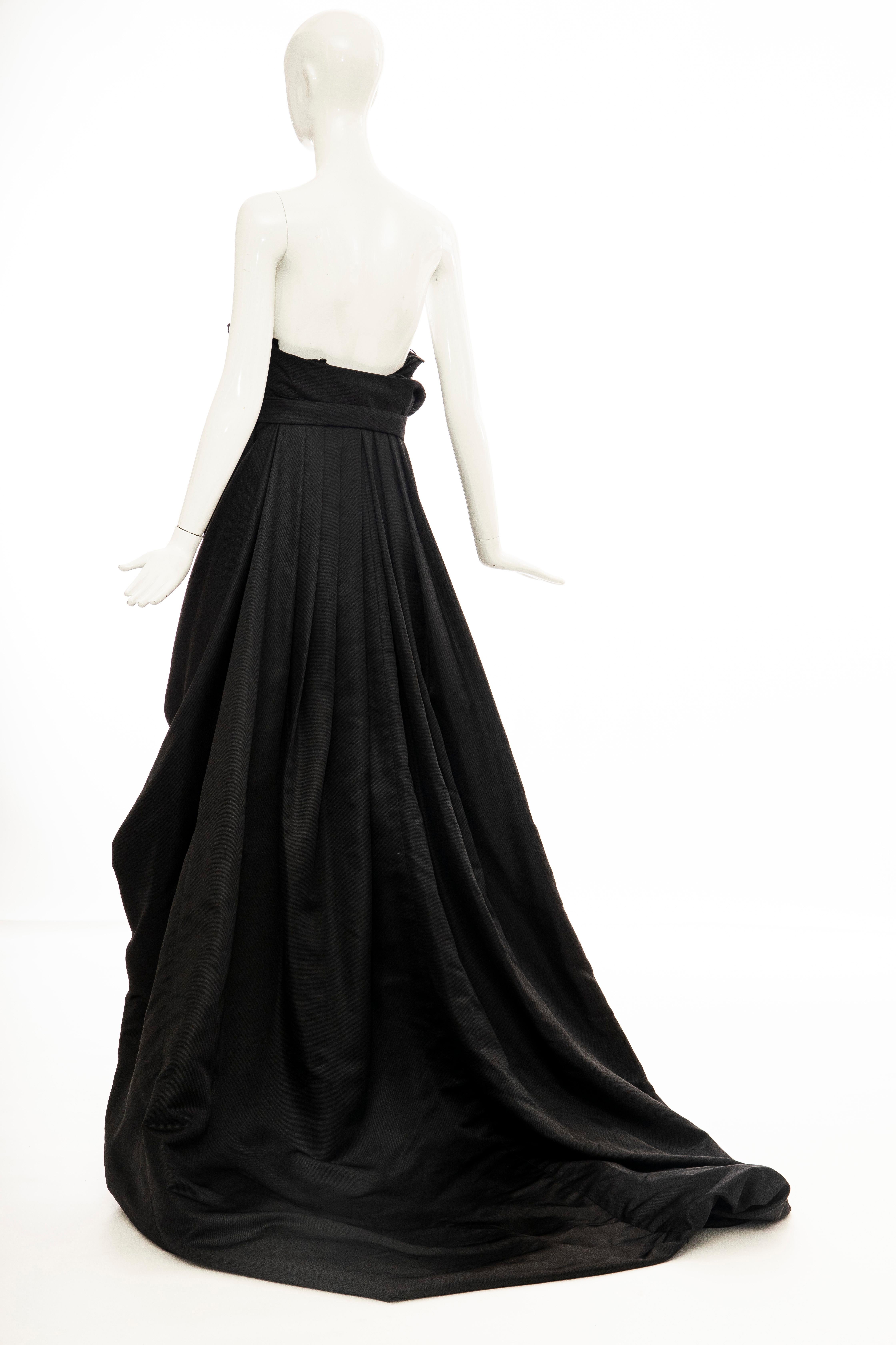 Christian Dior by John Galliano Black Silk Strapless Gown, Fall 2008 For Sale 6