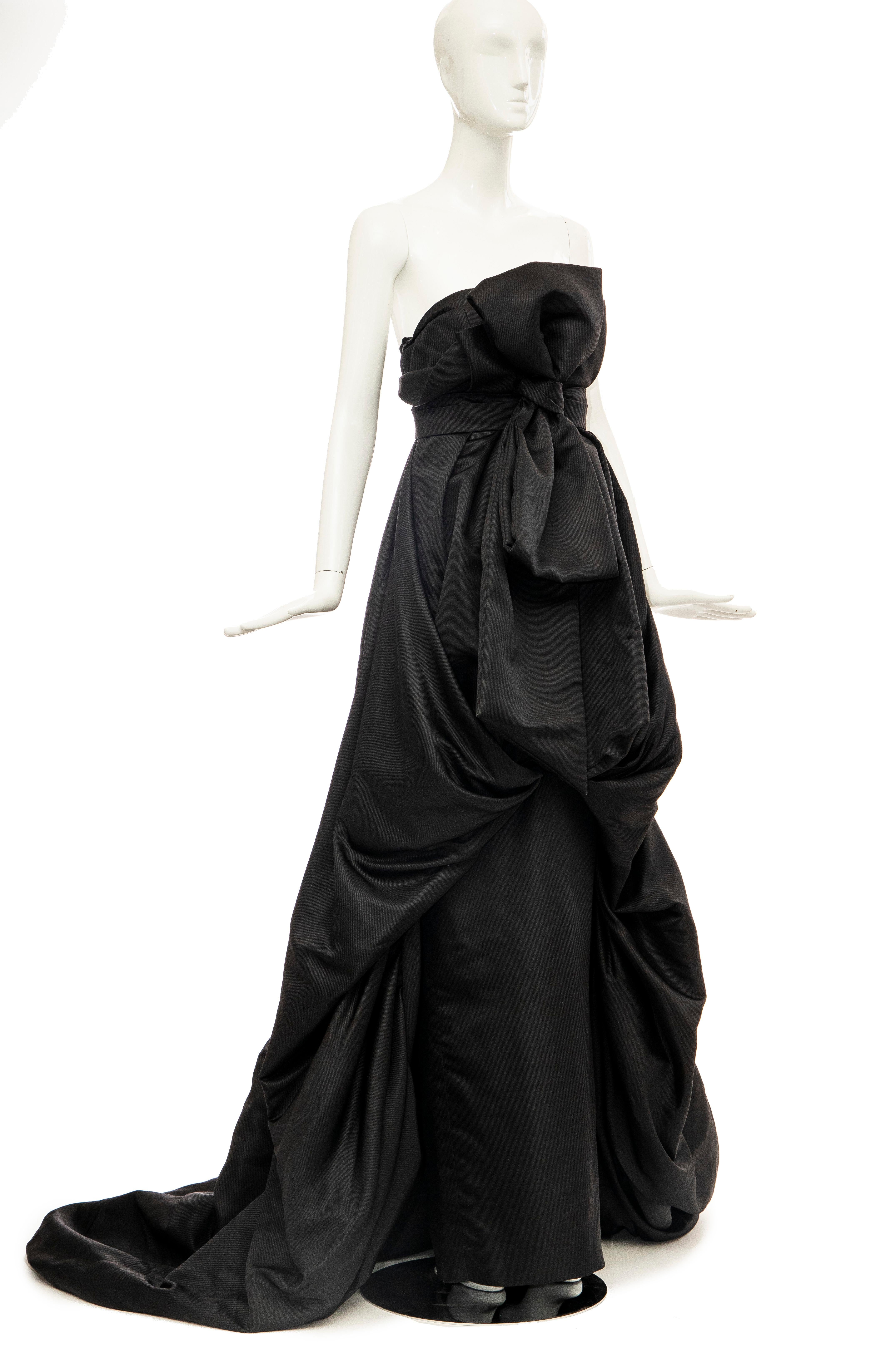 Christian Dior by John Galliano Black Silk Strapless Gown, Fall 2008 In Good Condition For Sale In Cincinnati, OH