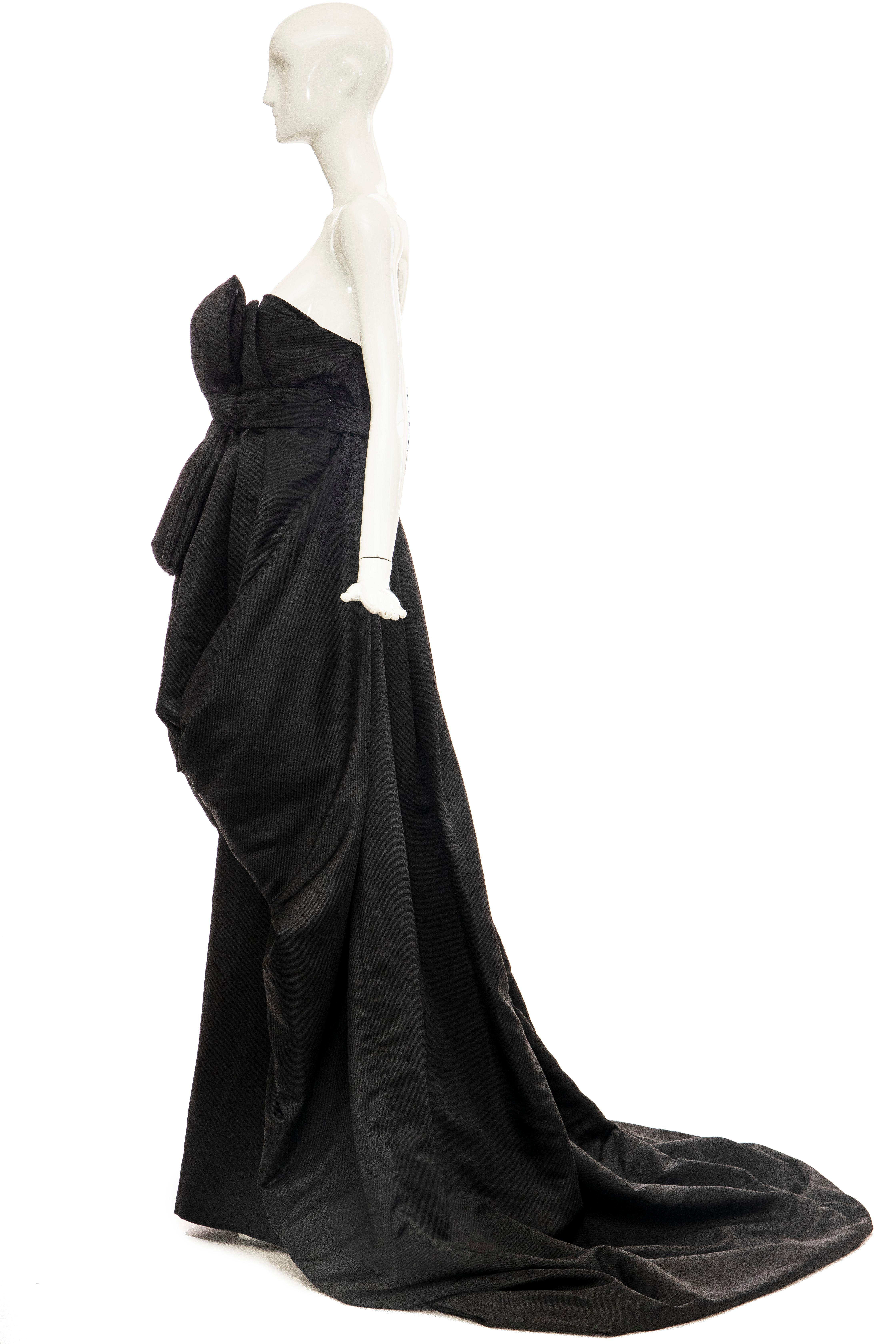 Christian Dior by John Galliano Black Silk Strapless Gown, Fall 2008 For Sale 1