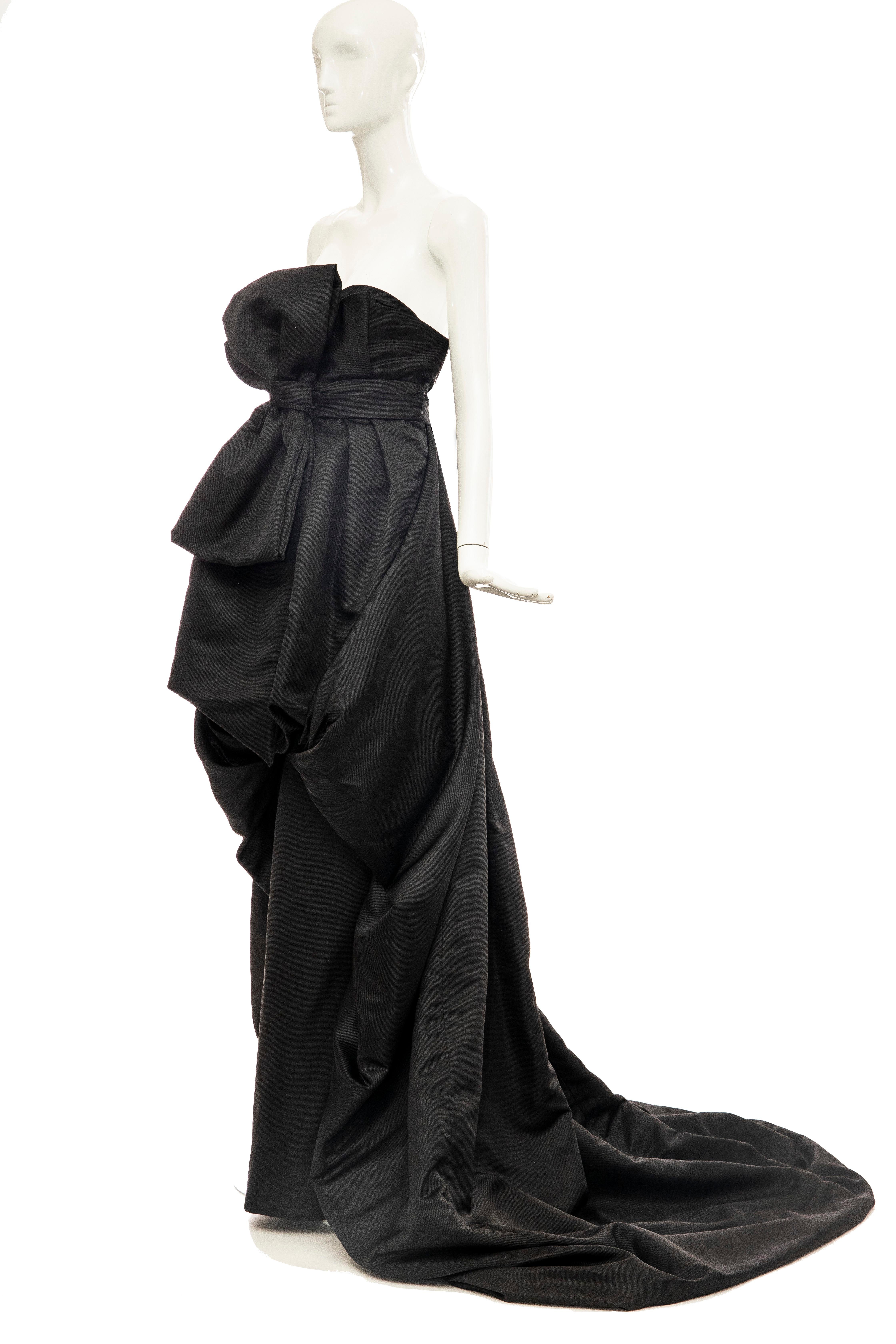 Christian Dior by John Galliano Black Silk Strapless Gown, Fall 2008 For Sale 2