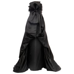 Vintage Christian Dior by John Galliano Black Silk Strapless Gown, Fall 2008