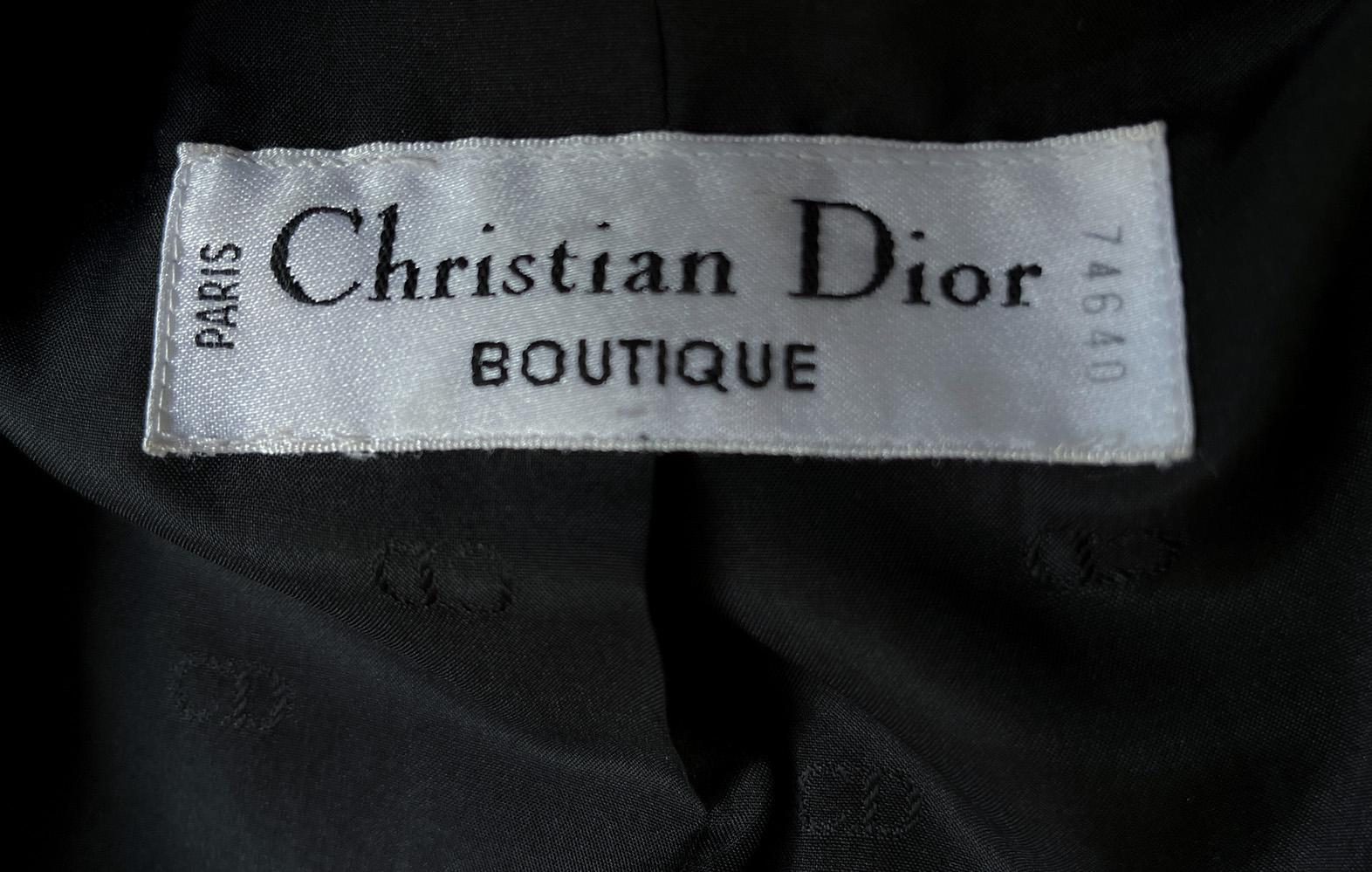 Christian Dior for Christian Dior, Gianfranco Ferré FW 1994, giacca di velluto nero in vendita 5