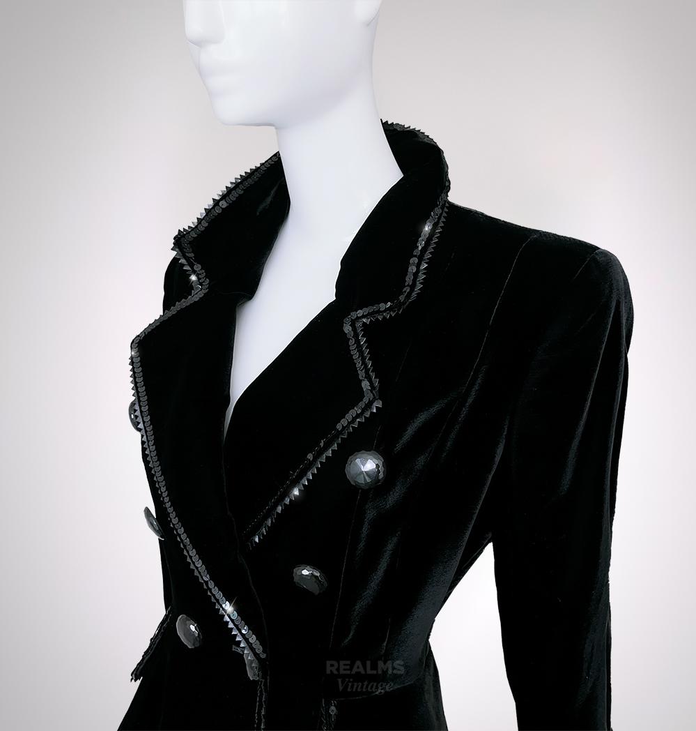 Veste en velours noir Christian Dior by Gianfranco Ferré FW 1994 Excellent état - En vente à Berlin, BE