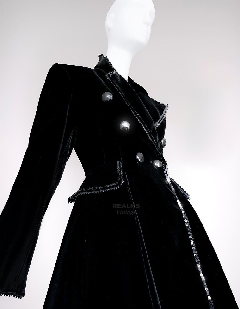 Veste en velours noir Christian Dior by Gianfranco Ferré FW 1994 Pour femmes en vente