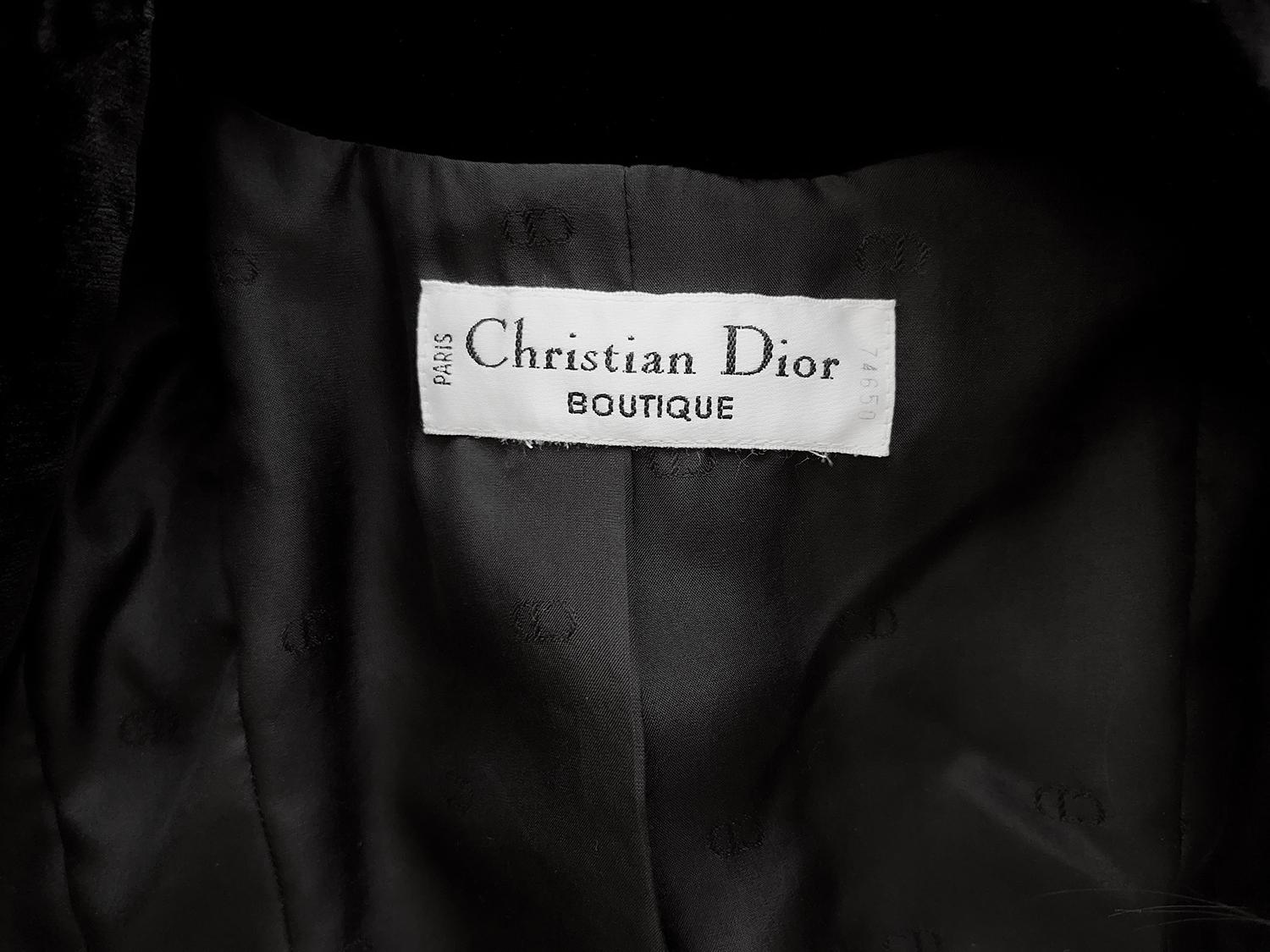 Veste en velours noir Christian Dior by Gianfranco Ferré FW 1994 en vente 2