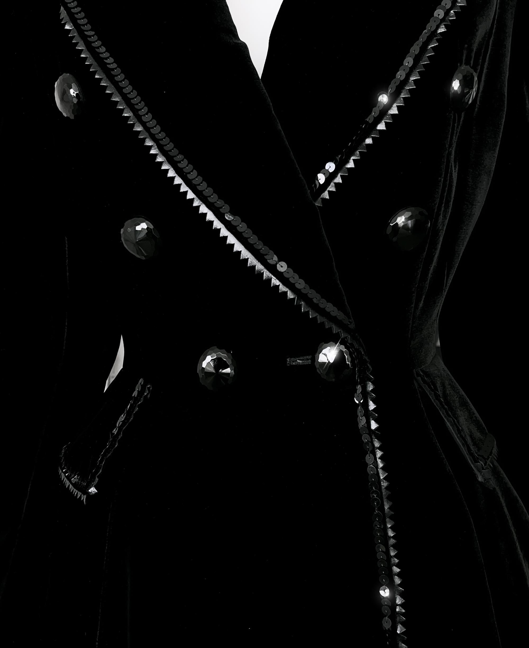Christian Dior by Gianfranco Ferré FW 1994 Black Velvet Jacket For Sale 4