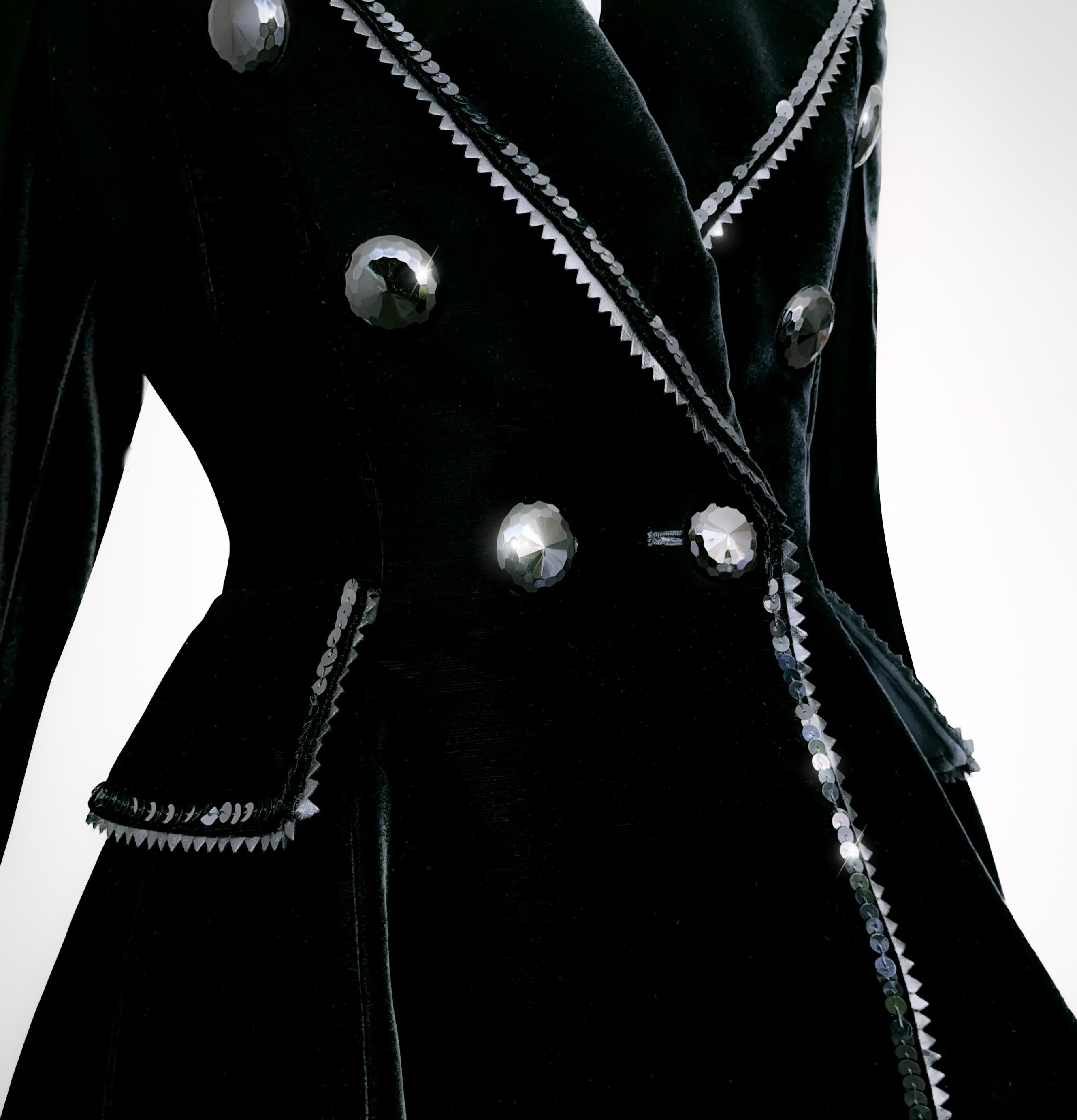 Christian Dior by Gianfranco Ferré FW 1994 Black Velvet Jacket 5