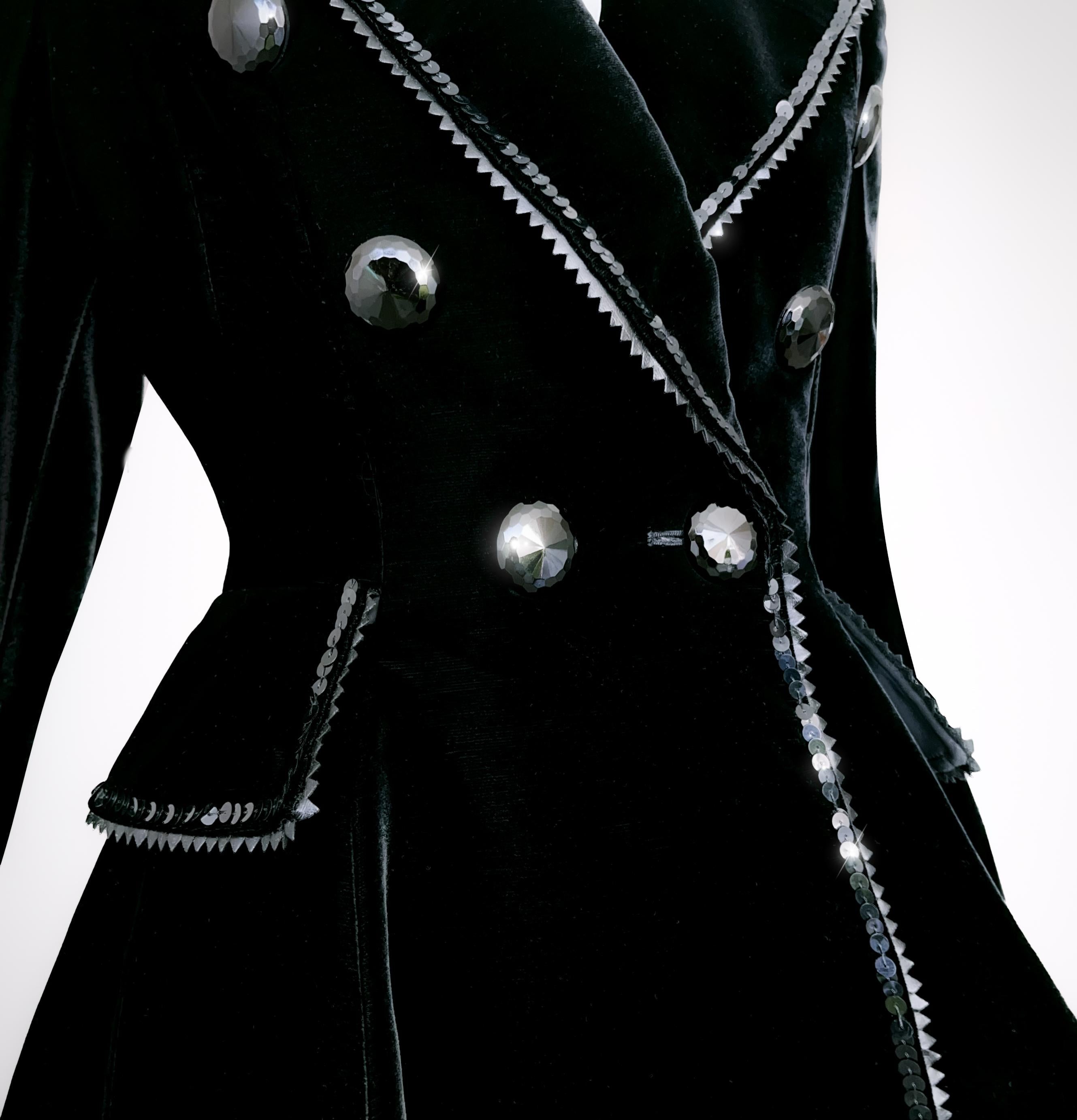 Christian Dior by Gianfranco Ferré FW 1994 Black Velvet Jacket For Sale 5
