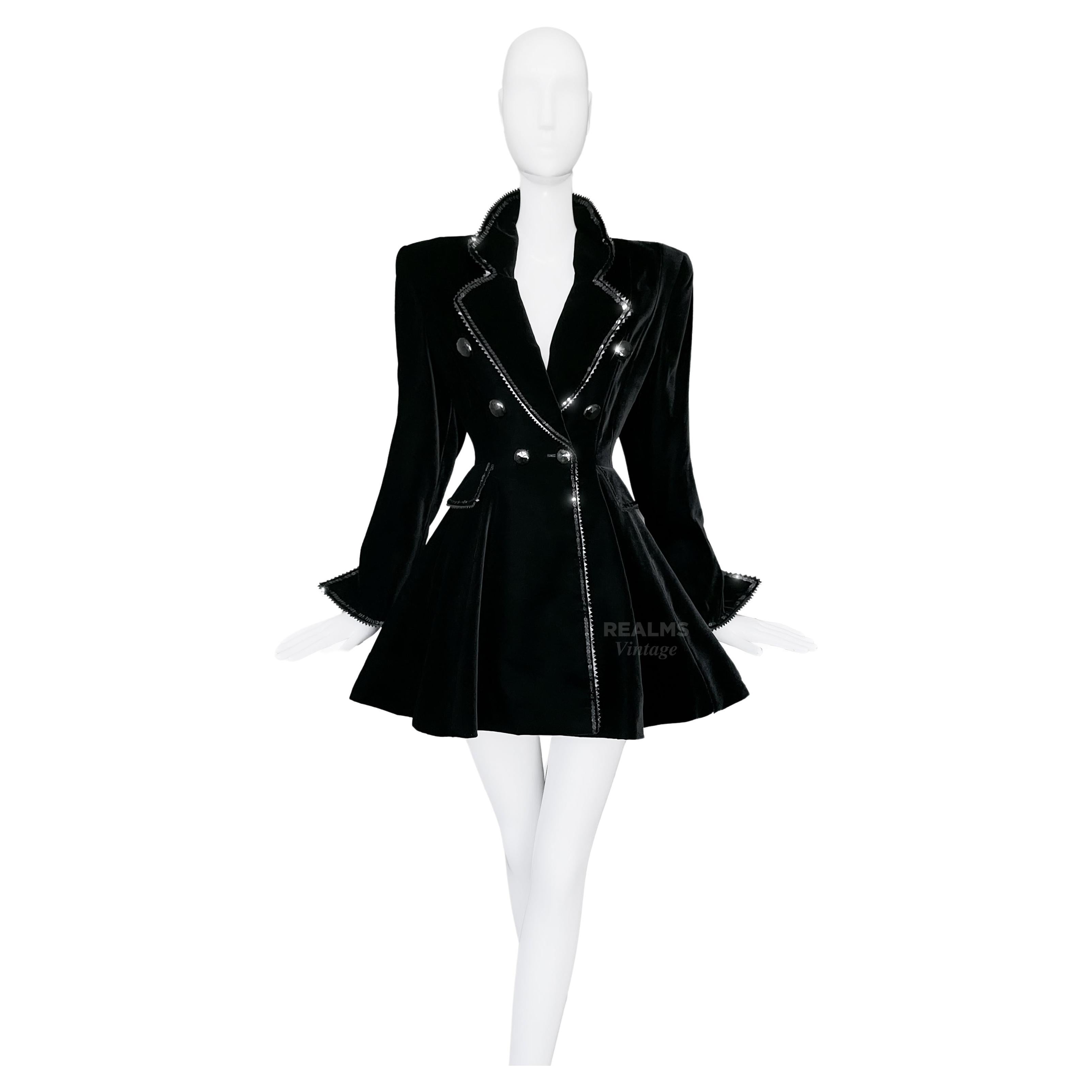 Veste en velours noir Christian Dior by Gianfranco Ferré FW 1994 en vente