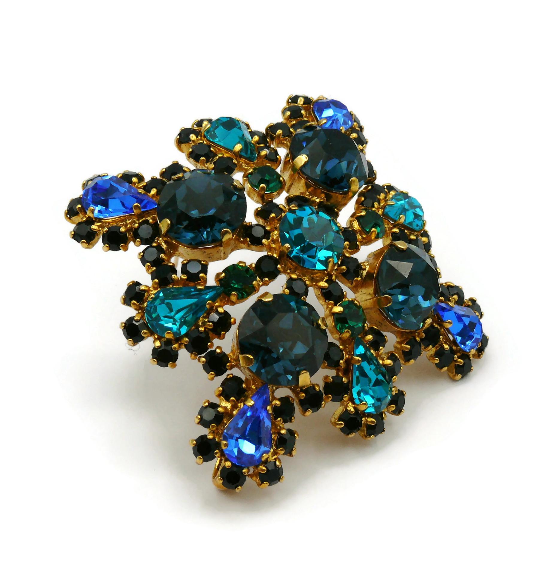 Women's CHRISTIAN DIOR by GIANFRANCO FERRE Vintage Massive Jewelled Brooch Pendant For Sale