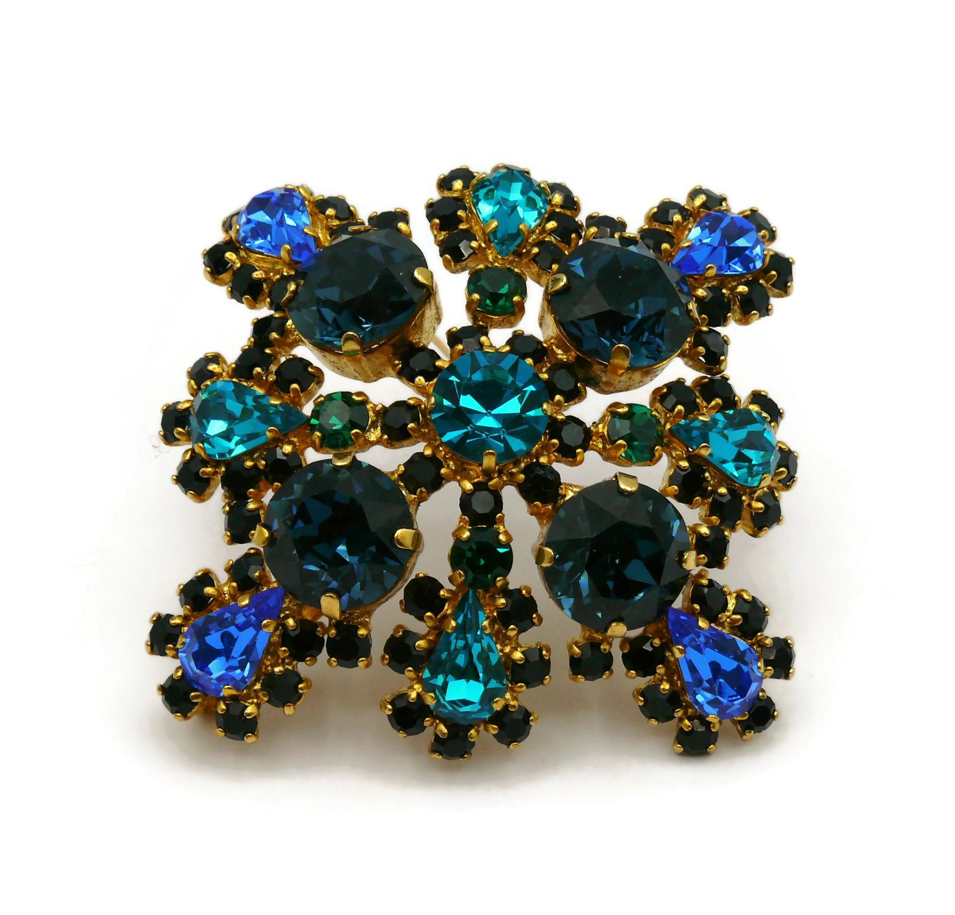 CHRISTIAN DIOR by GIANFRANCO FERRE Vintage Massive Jewelled Brooch Pendant For Sale 1
