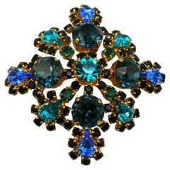 CHRISTIAN DIOR by GIANFRANCO FERRE Vintage Massive Jewelled Brooch Pendant
