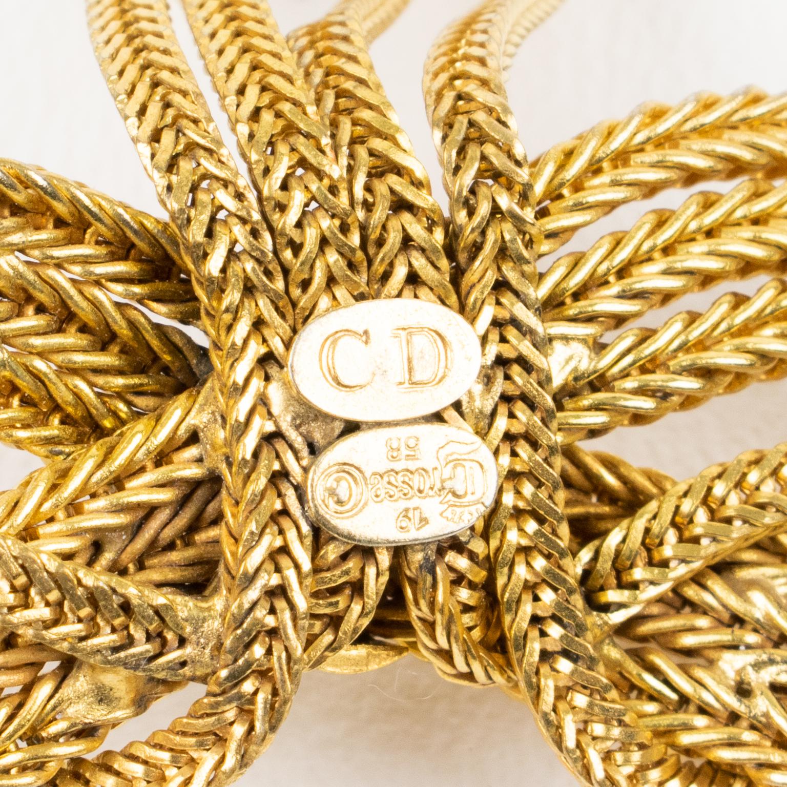Christian Dior by Grosse 1958 Vergoldete Metall geflochtene Choker-Halskette im Angebot 6