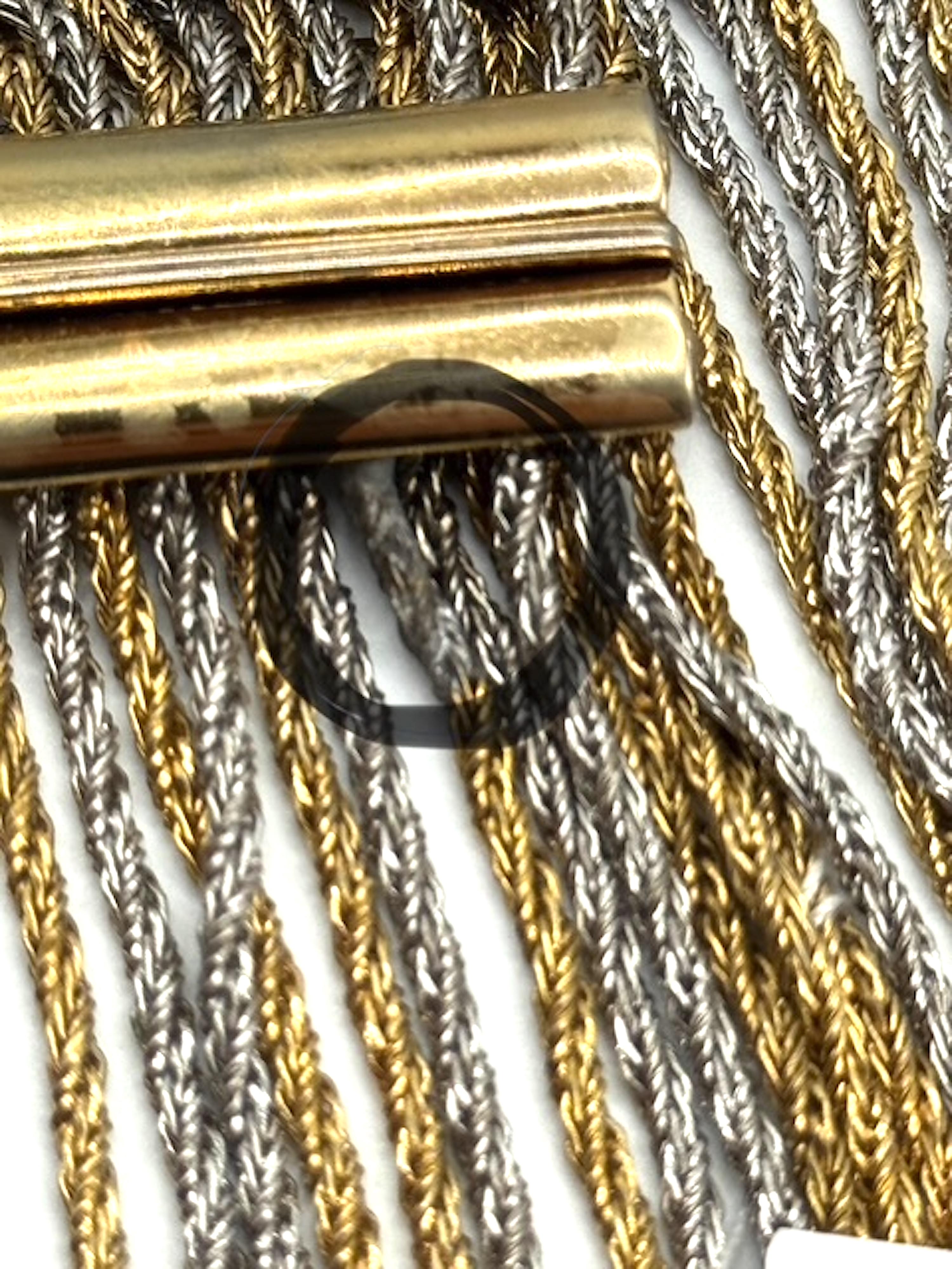 Christian Dior by Henkel and Grosse for Christian Dior for Christian Dior 1975 Silver & Gold 13 Strand Long Necklace en vente 9