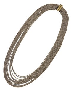 Christian Dior by Henkel & Grosse' 1975 Silver & Gold 13 Strand Long Necklace