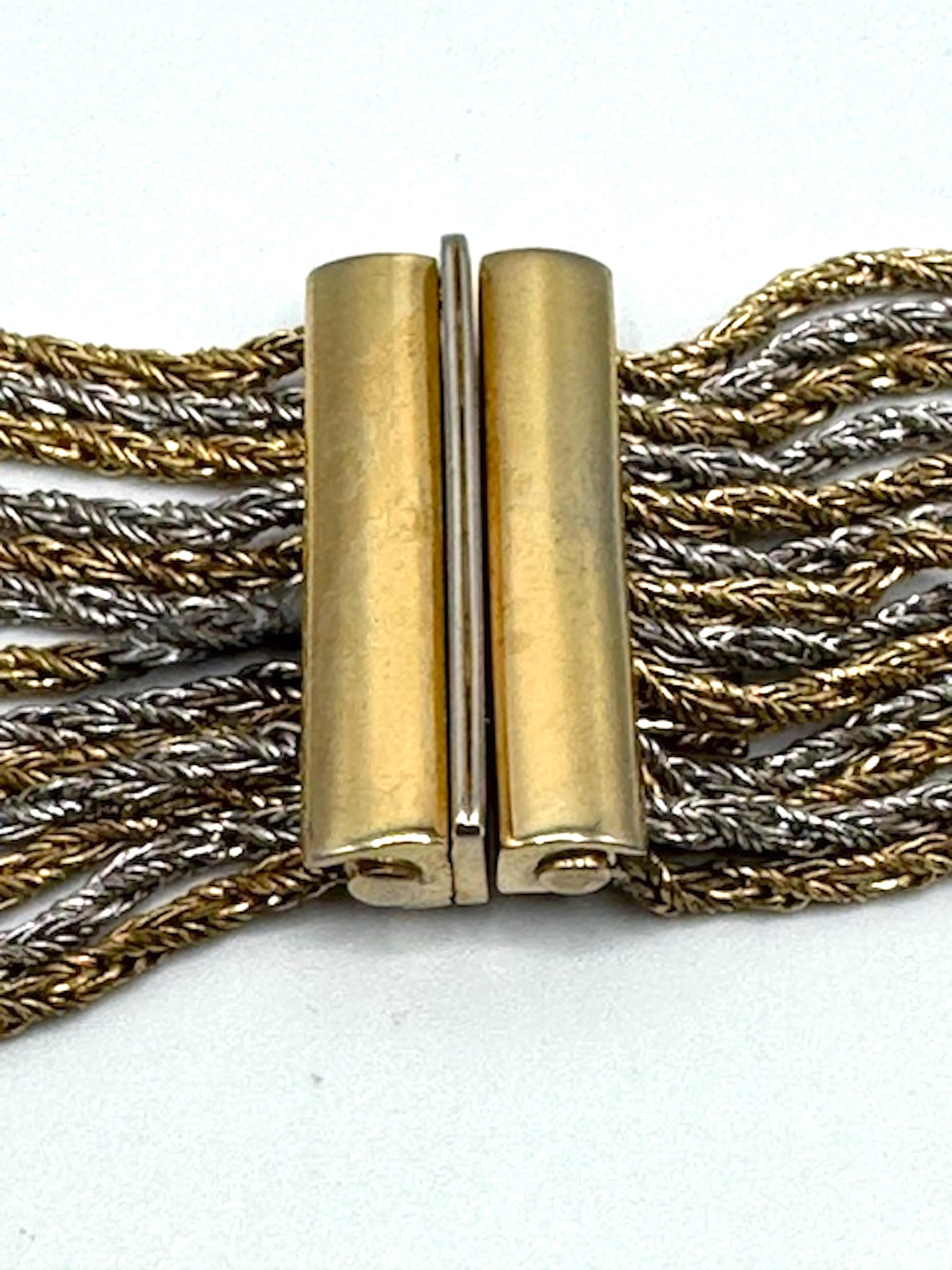 Christian Dior by Henkel and Grosse for Christian Dior for Christian Dior 1975 Silver & Gold 13 Strand Long Necklace en vente 5