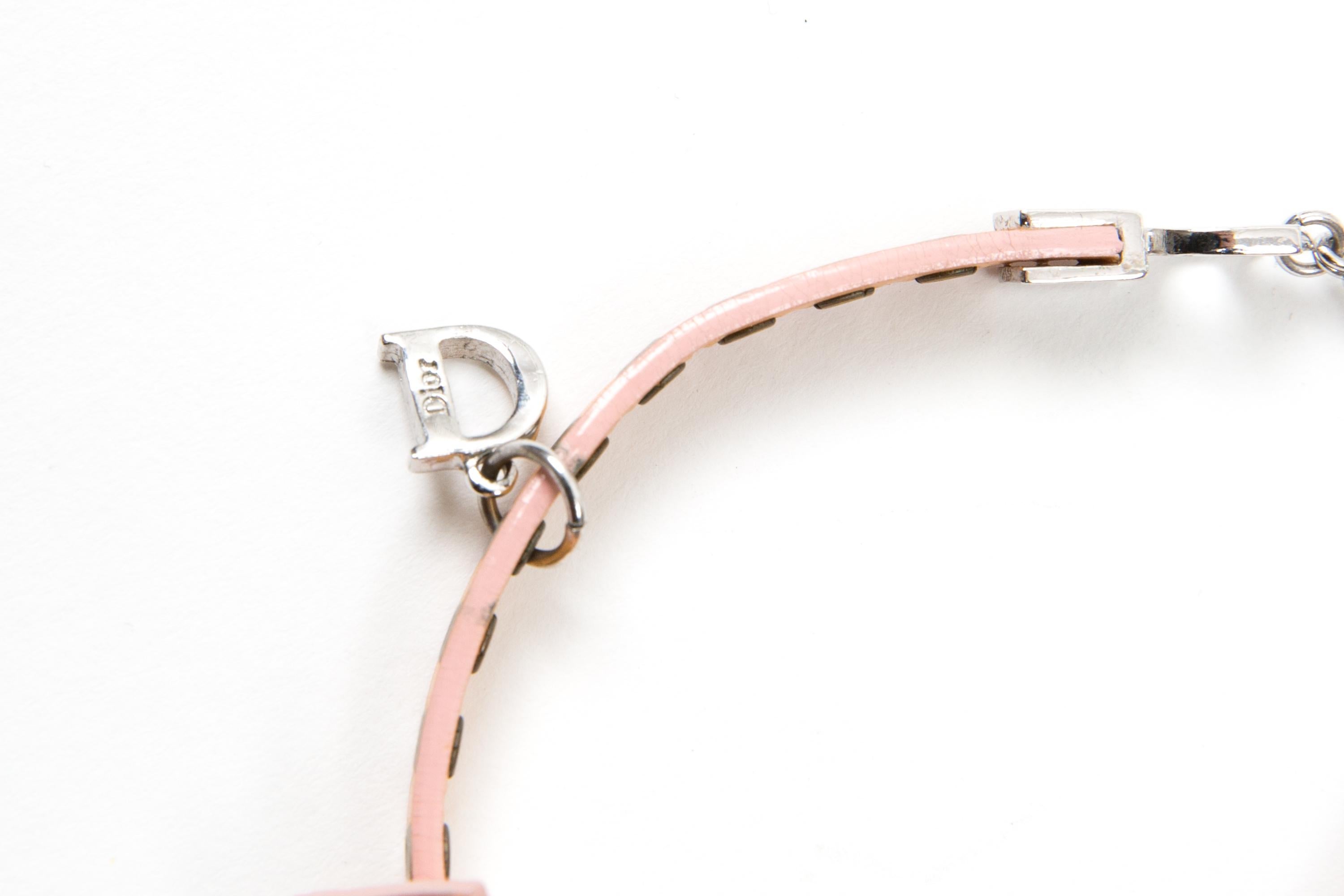 Christian Dior by J Galliano Peach Patent Leather Bracelet In Good Condition For Sale In Paris, FR