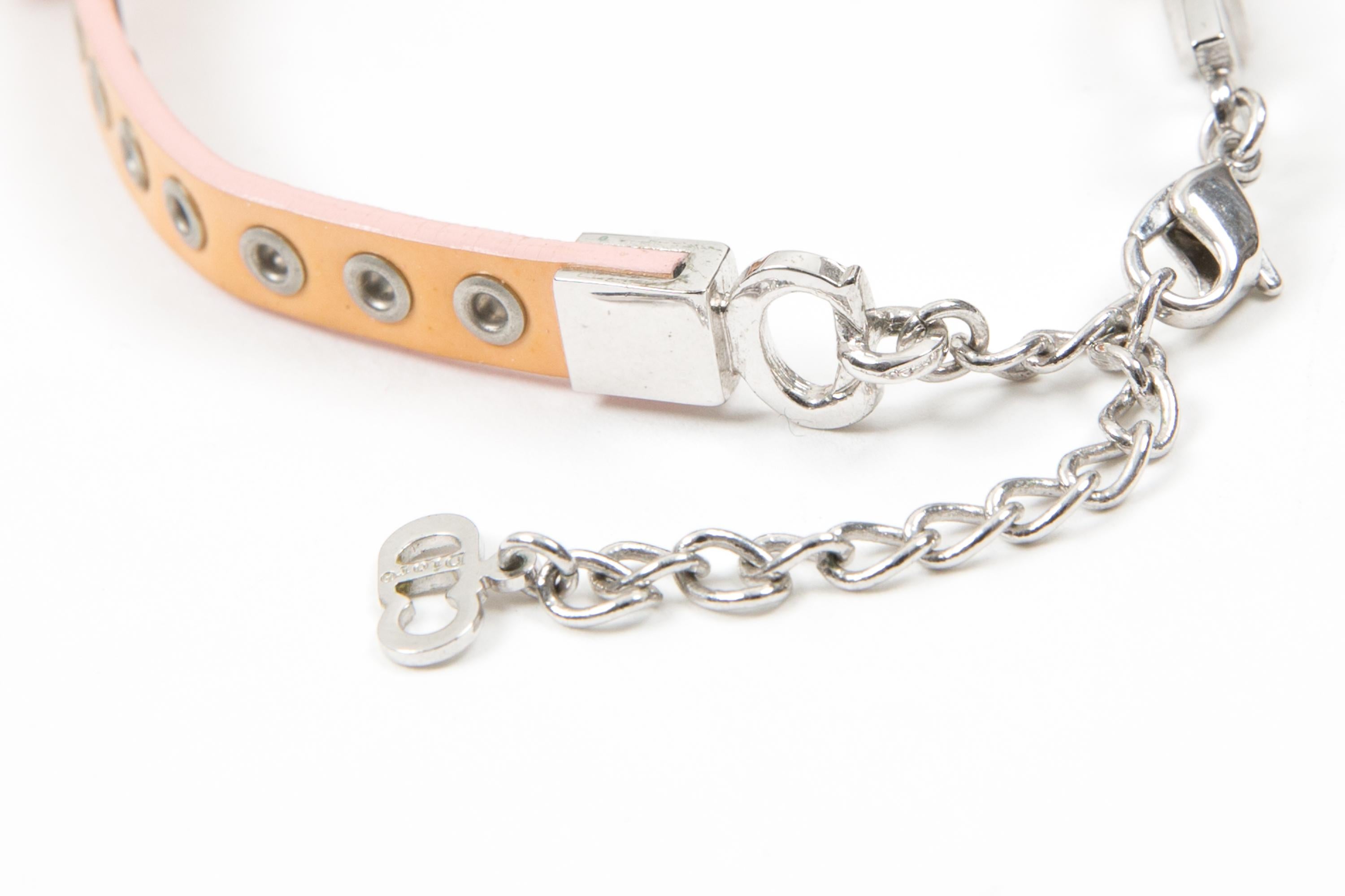 Christian Dior by J Galliano Peach Patent Leather Bracelet For Sale 1