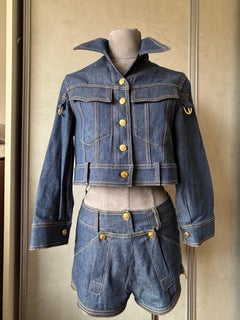 Christian Dior by J Galliano SS 2000 – Convertible Denim & Leather Set Runway