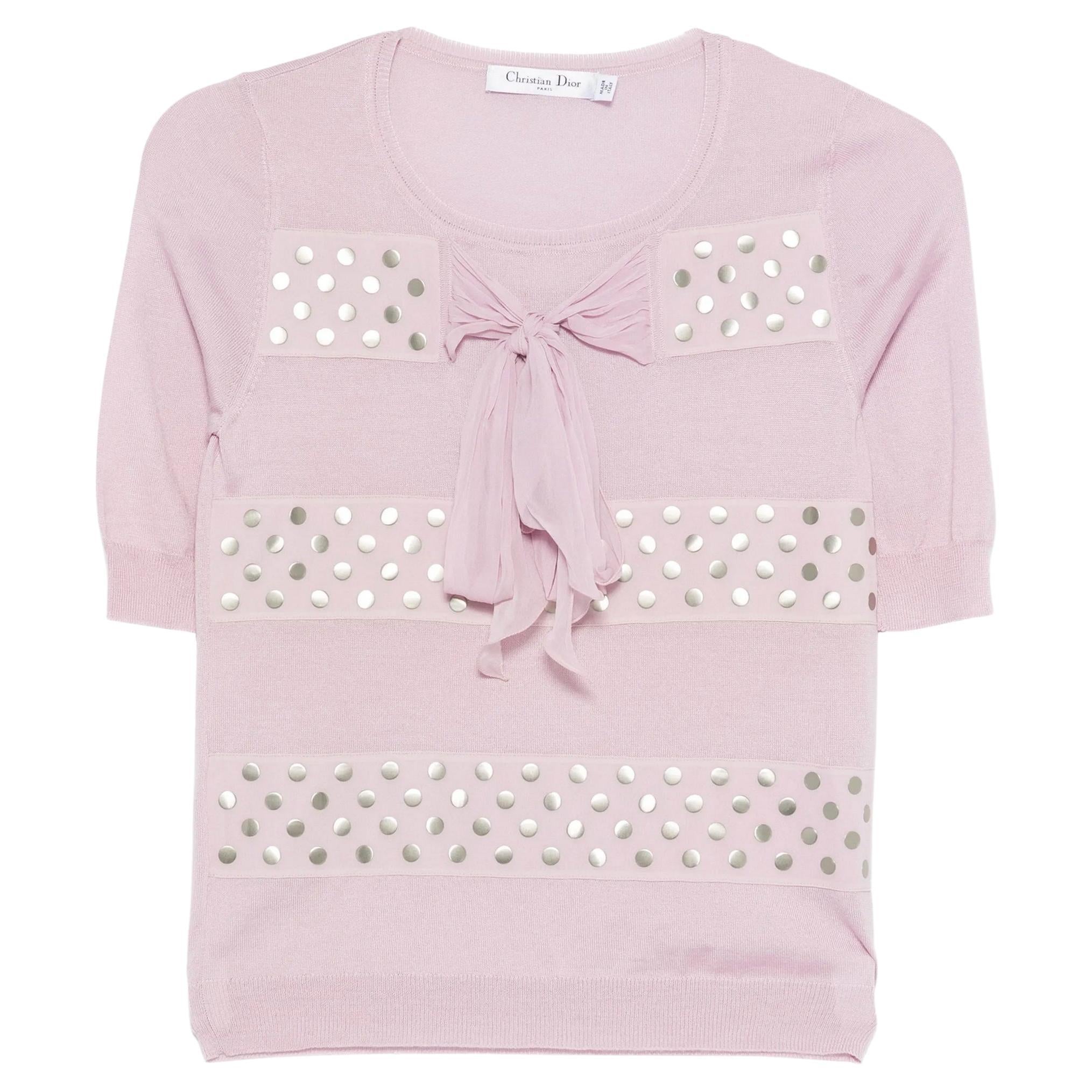 Top en laine et soie rose Christian Dior by J.Galliano