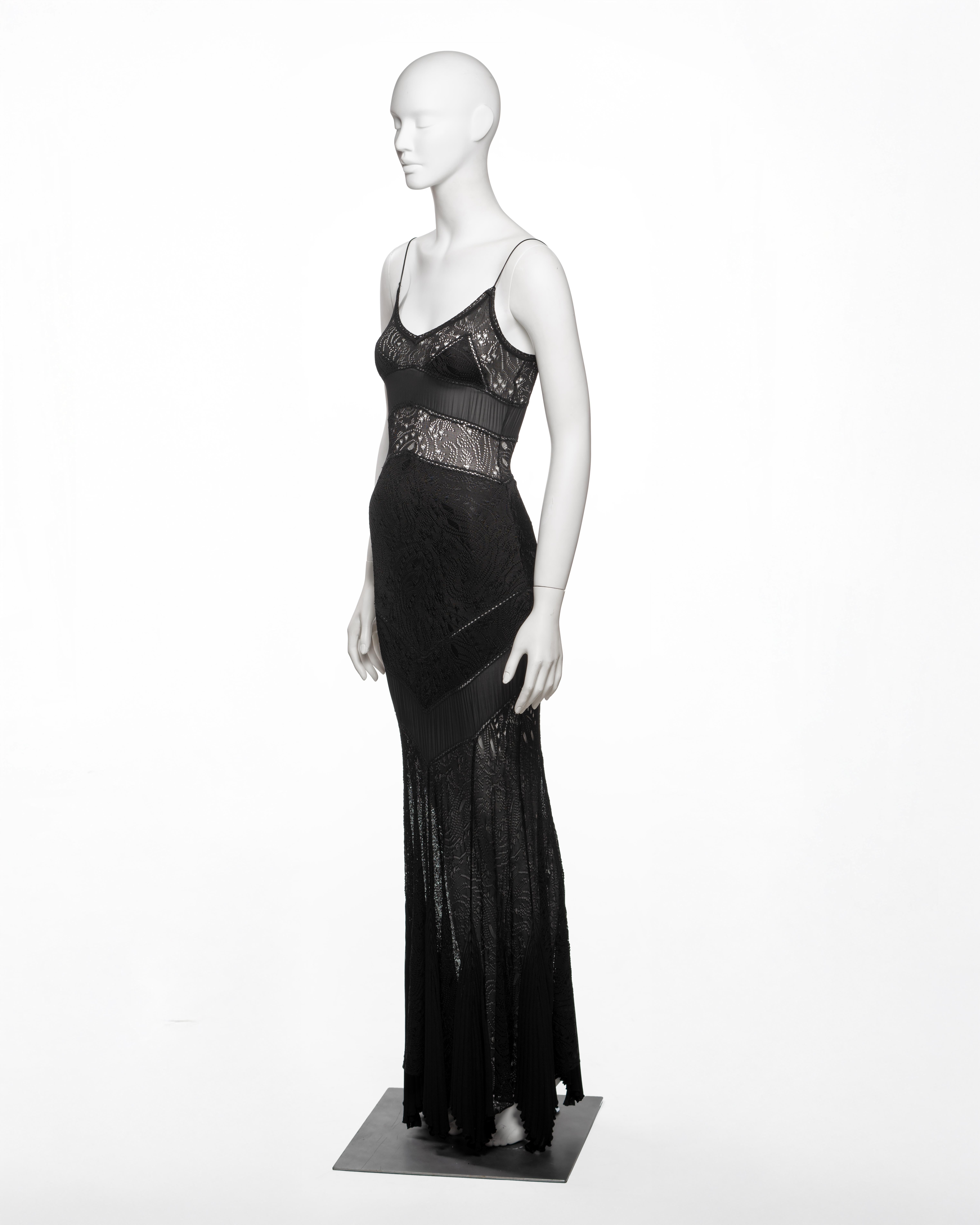 Christian Dior by Joh Galliano Maxi abito in maglia a punta nera, SS 2004 in vendita 6