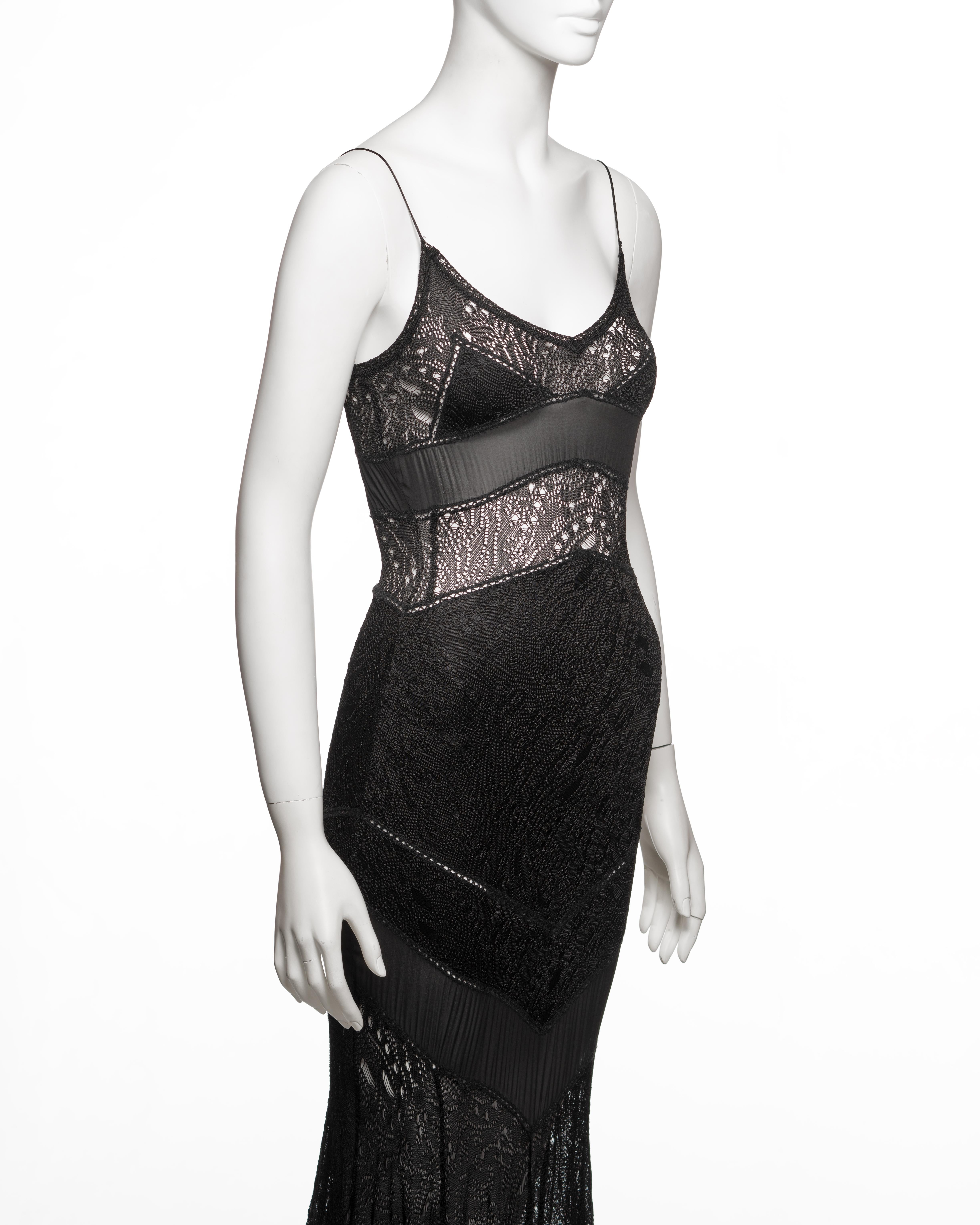 Christian Dior by Joh Galliano Maxi abito in maglia a punta nera, SS 2004 in vendita 1