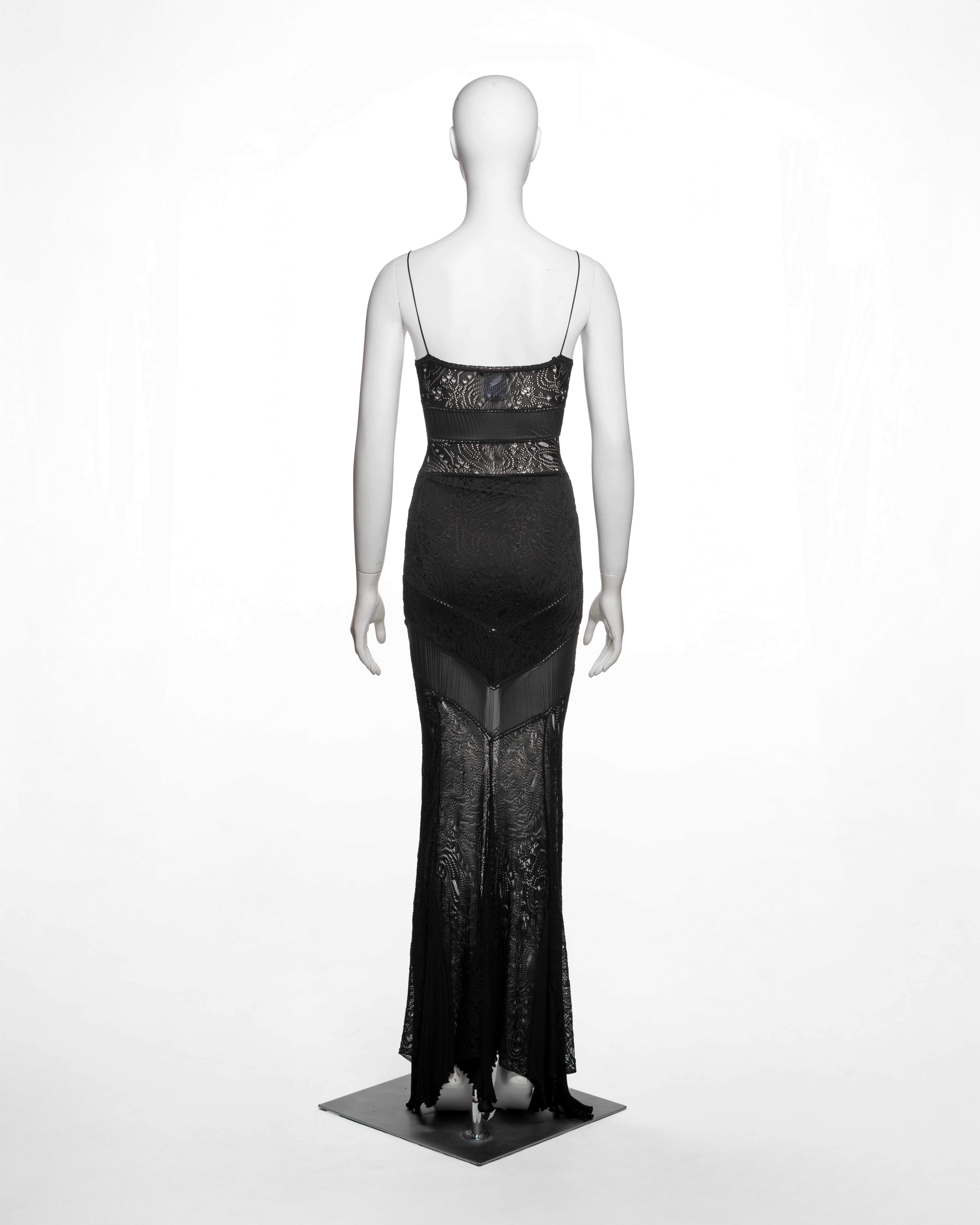 Christian Dior by Joh Galliano Maxi abito in maglia a punta nera, SS 2004 in vendita 3