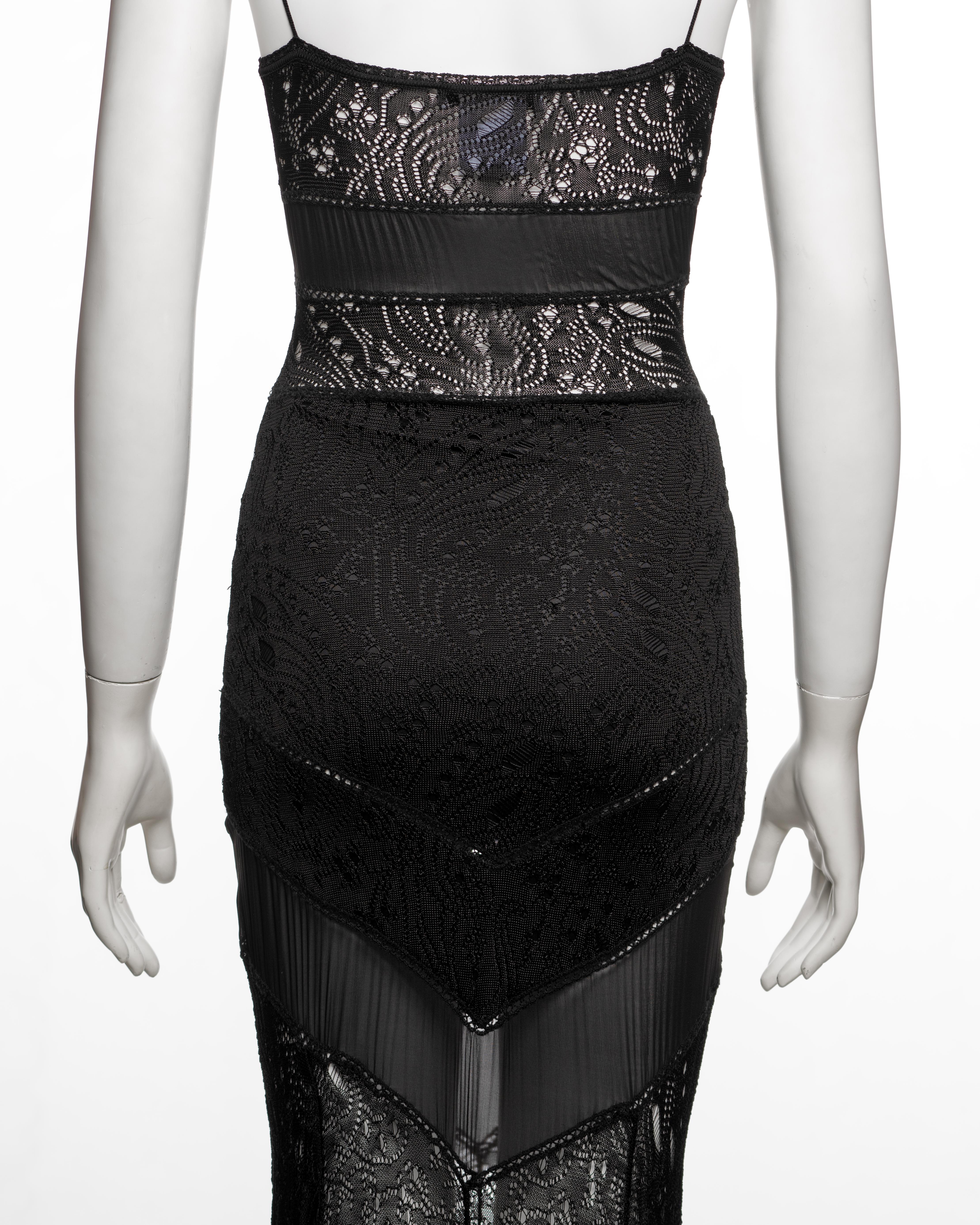 Christian Dior by Joh Galliano Maxi abito in maglia a punta nera, SS 2004 in vendita 4