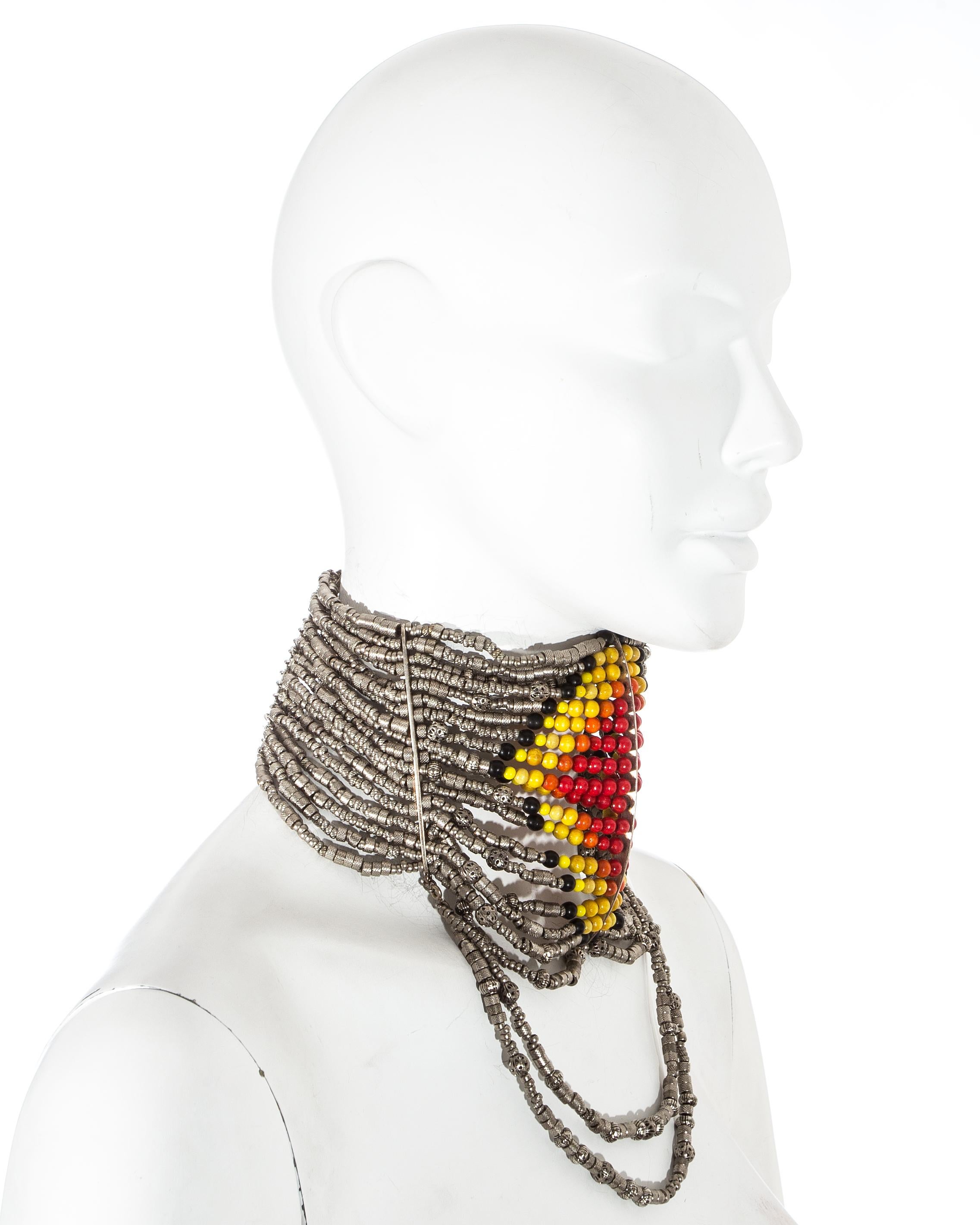Christian Dior by John Galliano 18 strand 'Maasai' choker necklace, fw 1998 In Excellent Condition In London, London