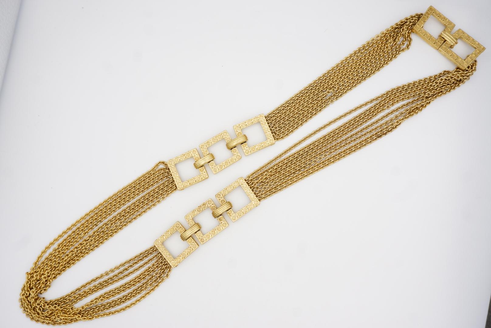 Christian Dior for Christian Dior 1990s 8 Strands Square Charm Link Necklace Belt in vendita 8