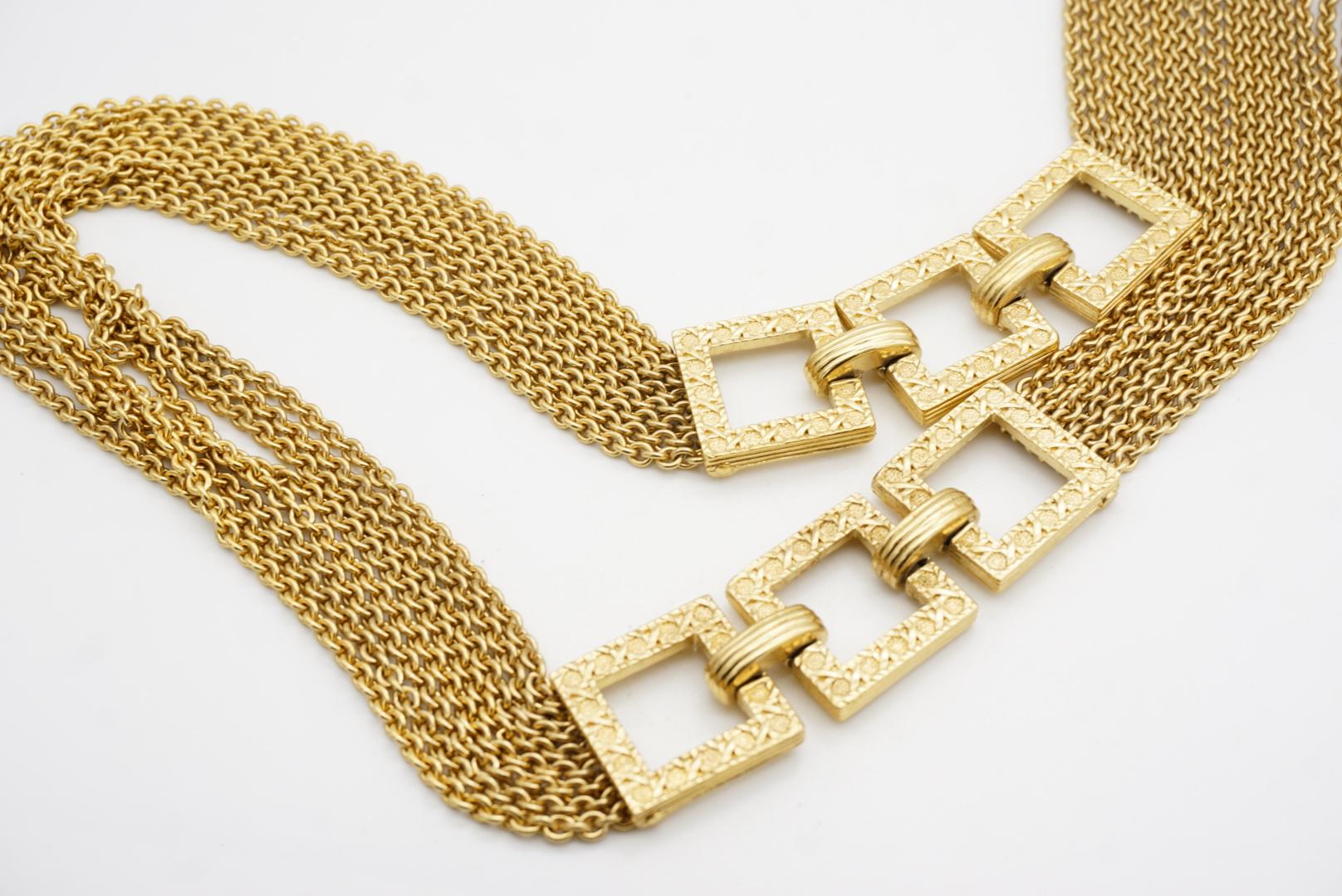Christian Dior for Christian Dior 1990s 8 Strands Square Charm Link Necklace Belt in vendita 9