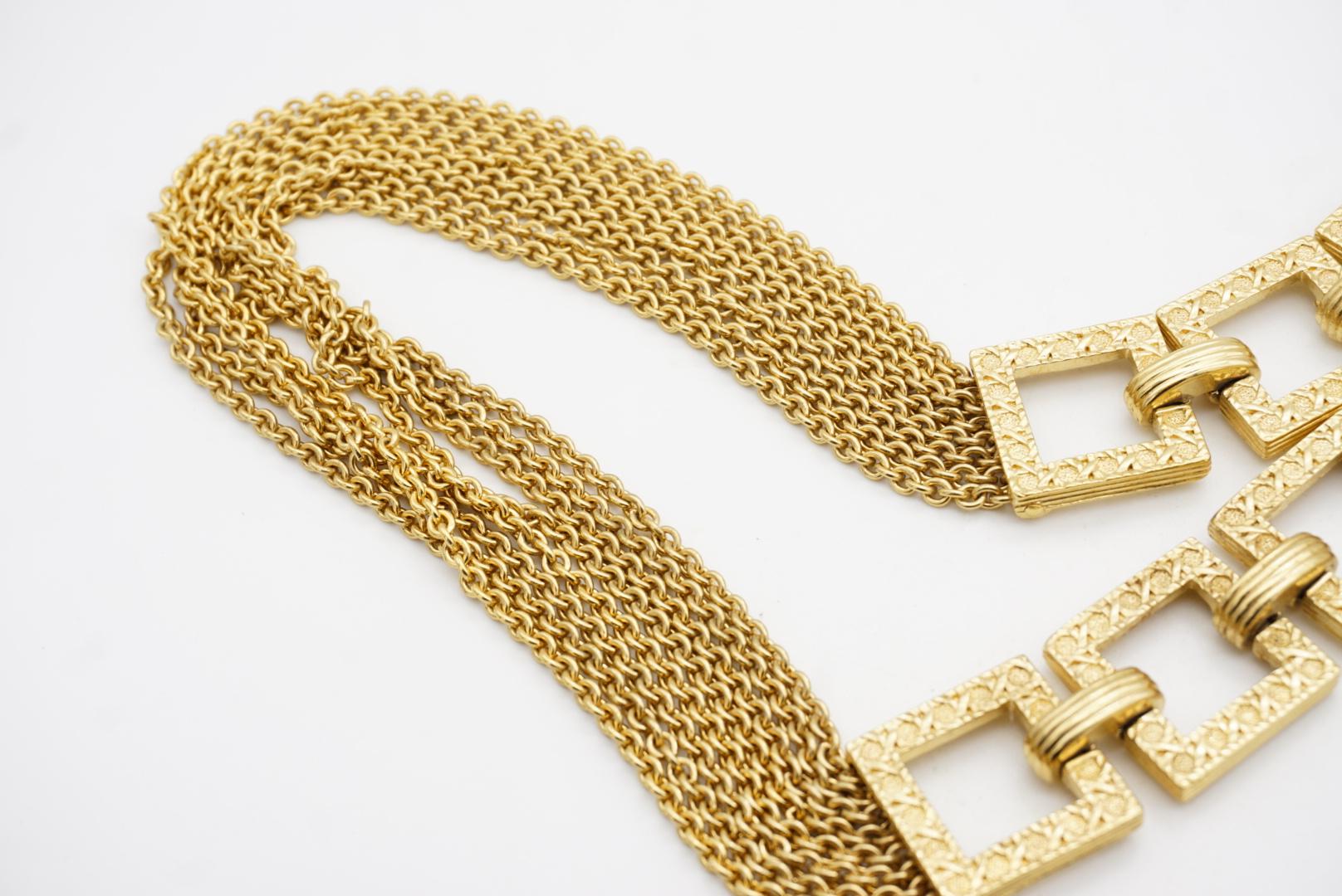 Christian Dior for Christian Dior 1990s 8 Strands Square Charm Link Necklace Belt in vendita 10