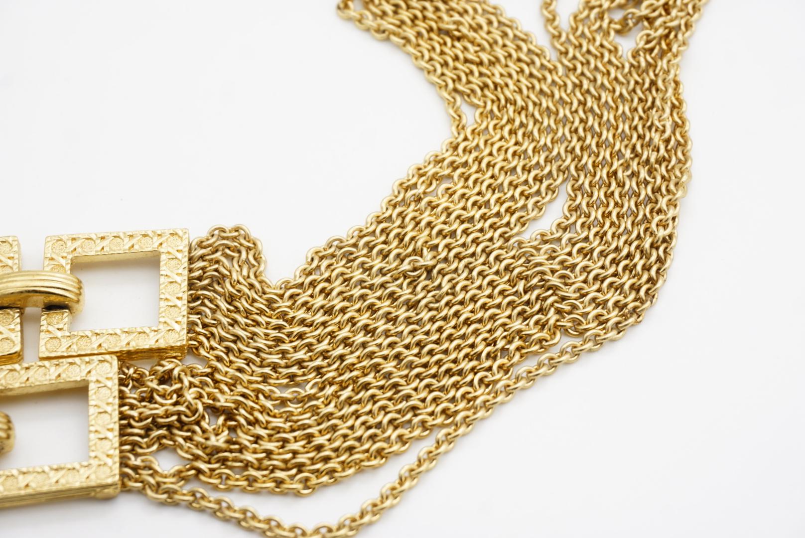 Christian Dior for Christian Dior 1990s 8 Strands Square Charm Link Necklace Belt in vendita 11