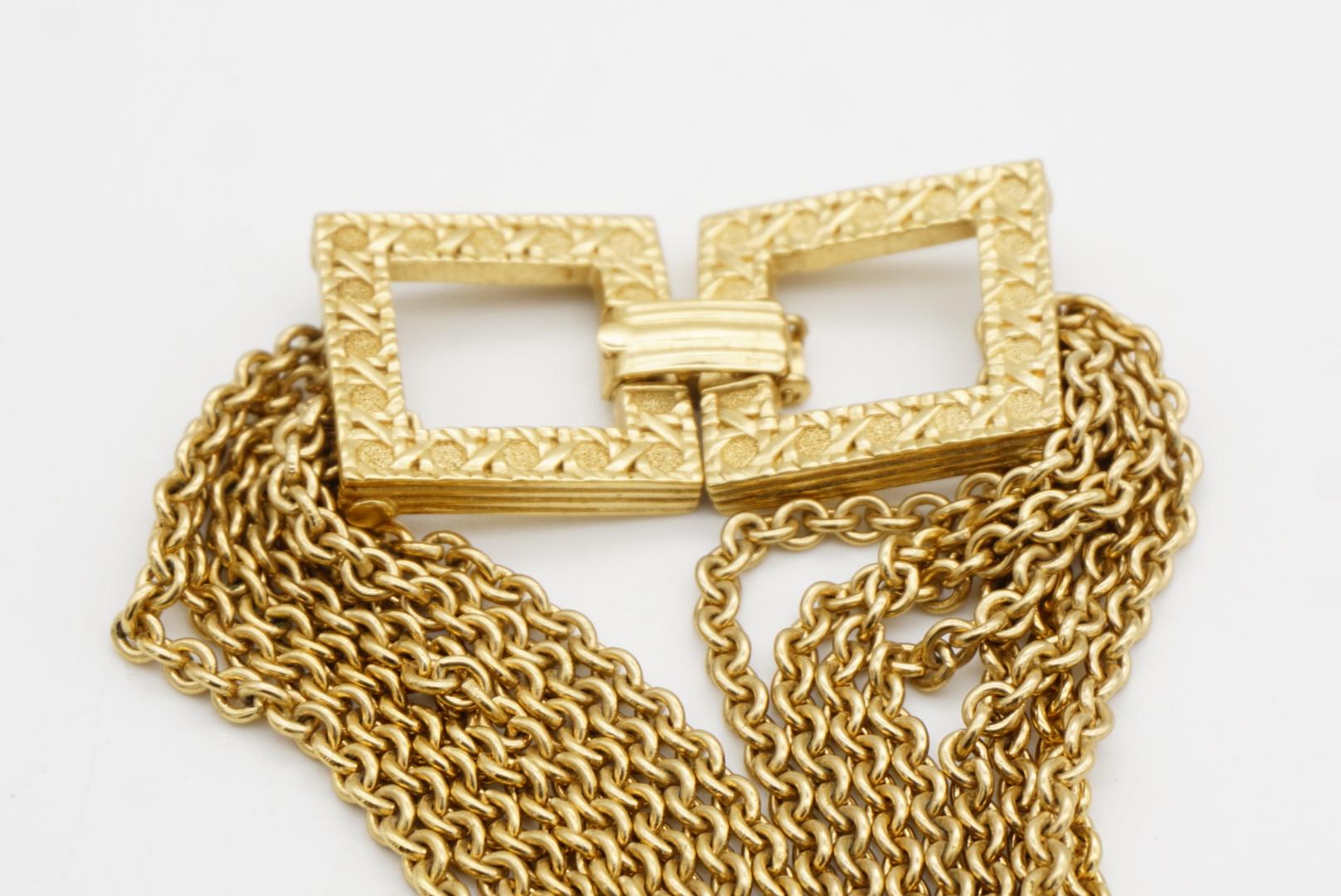 Christian Dior for Christian Dior 1990s 8 Strands Square Charm Link Necklace Belt in vendita 12