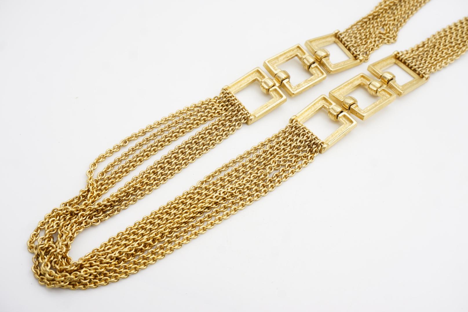 Christian Dior for Christian Dior 1990s 8 Strands Square Charm Link Necklace Belt in vendita 13
