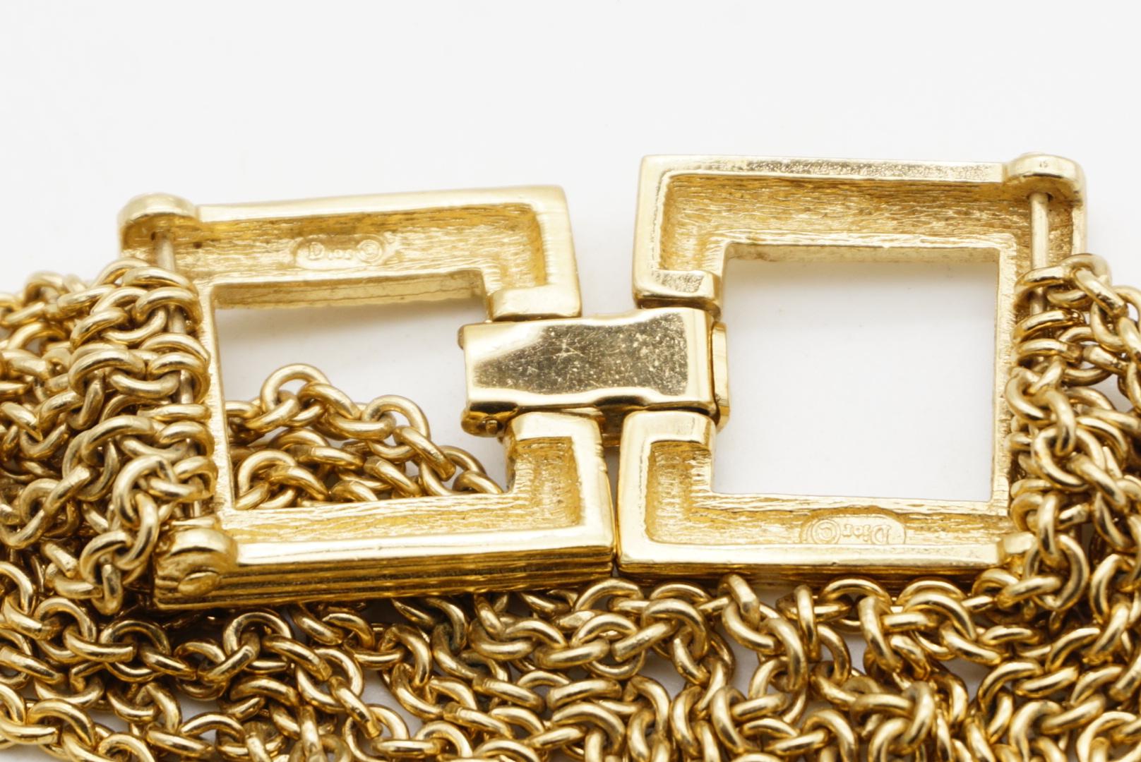 Christian Dior for Christian Dior 1990s 8 Strands Square Charm Link Necklace Belt in vendita 15