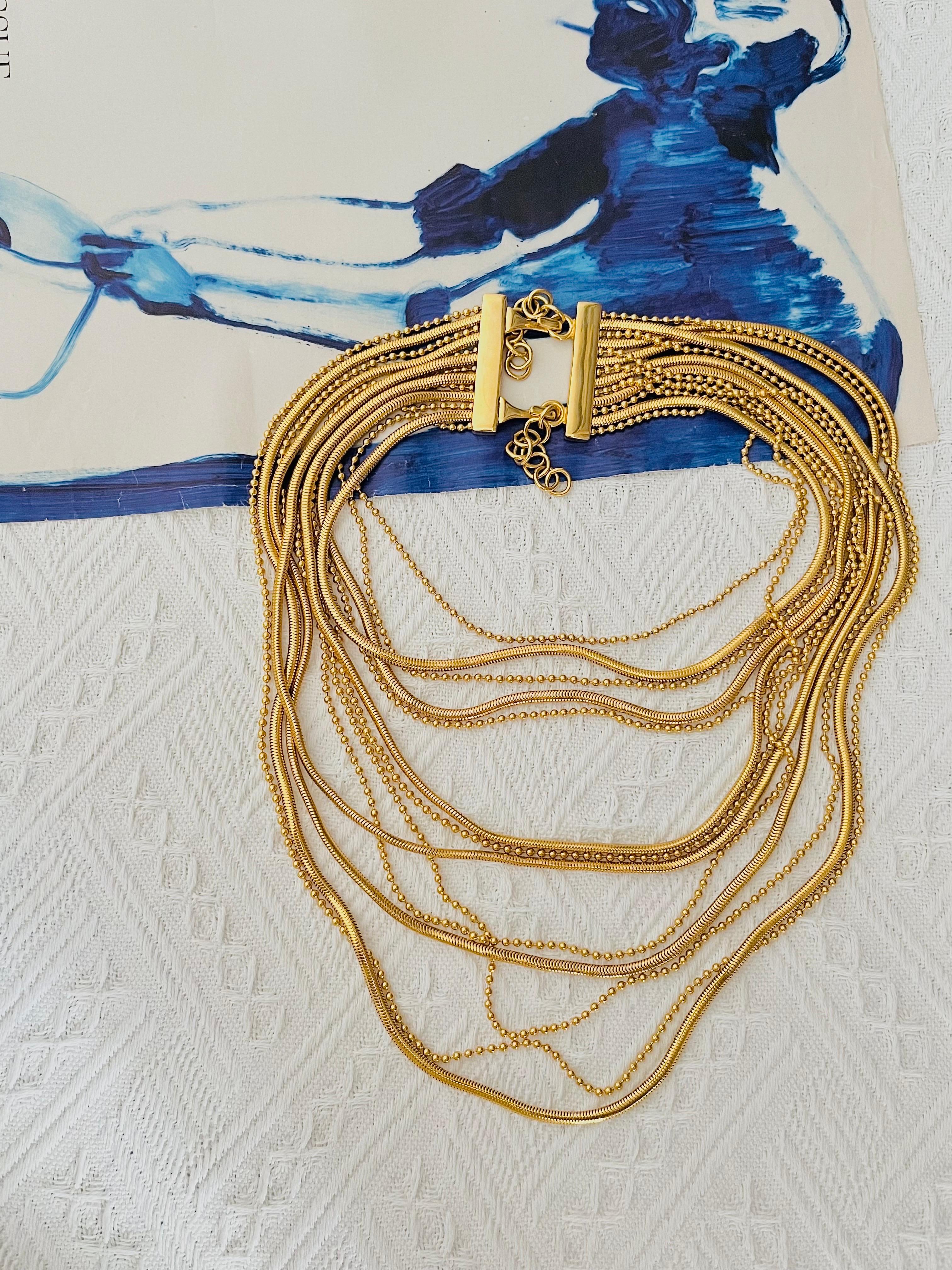 Art Deco Christian Dior by John Galliano 1990s Masai 13 Strands Layer Bead Coil Necklace
